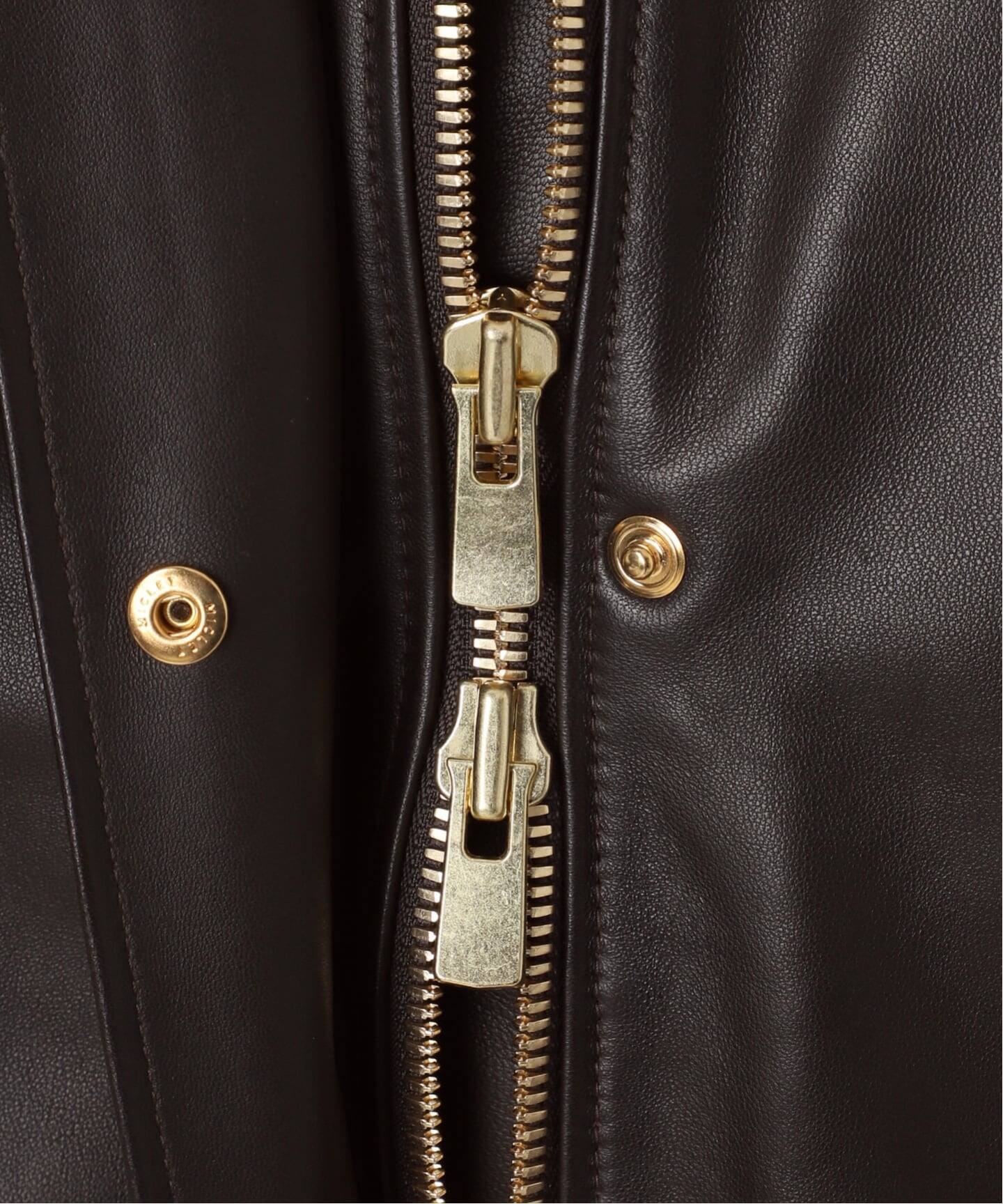 Deuxieme Classe Stand Collar レザーブルゾン Stand Collar Leather ブルゾン（レザージャケット）｜MUSE de