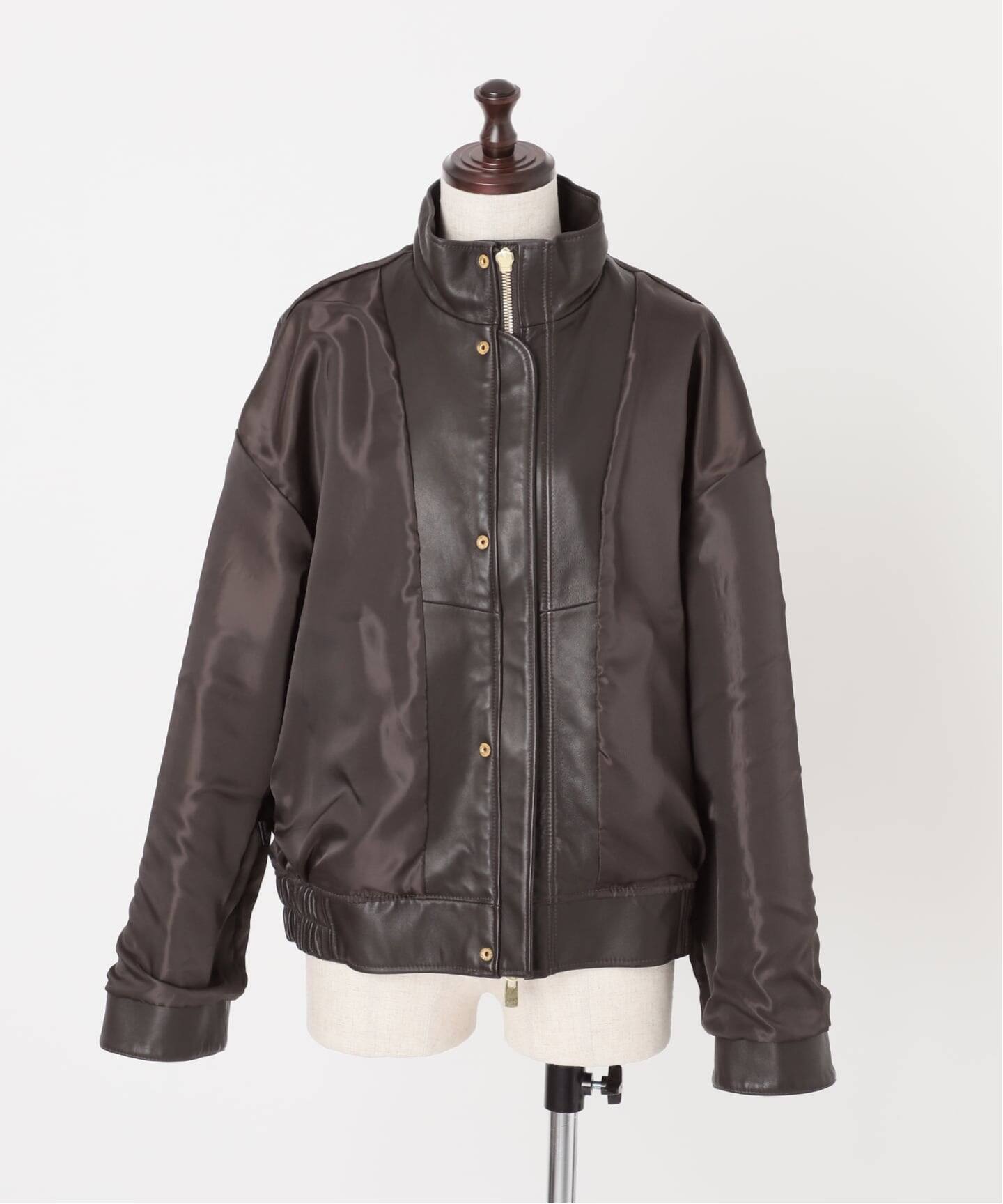 Stand Collar Leather ブルゾン（レザージャケット）｜MUSE de