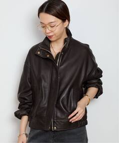 Stand Collar Leather ブルゾン（レザージャケット）｜MUSE de 