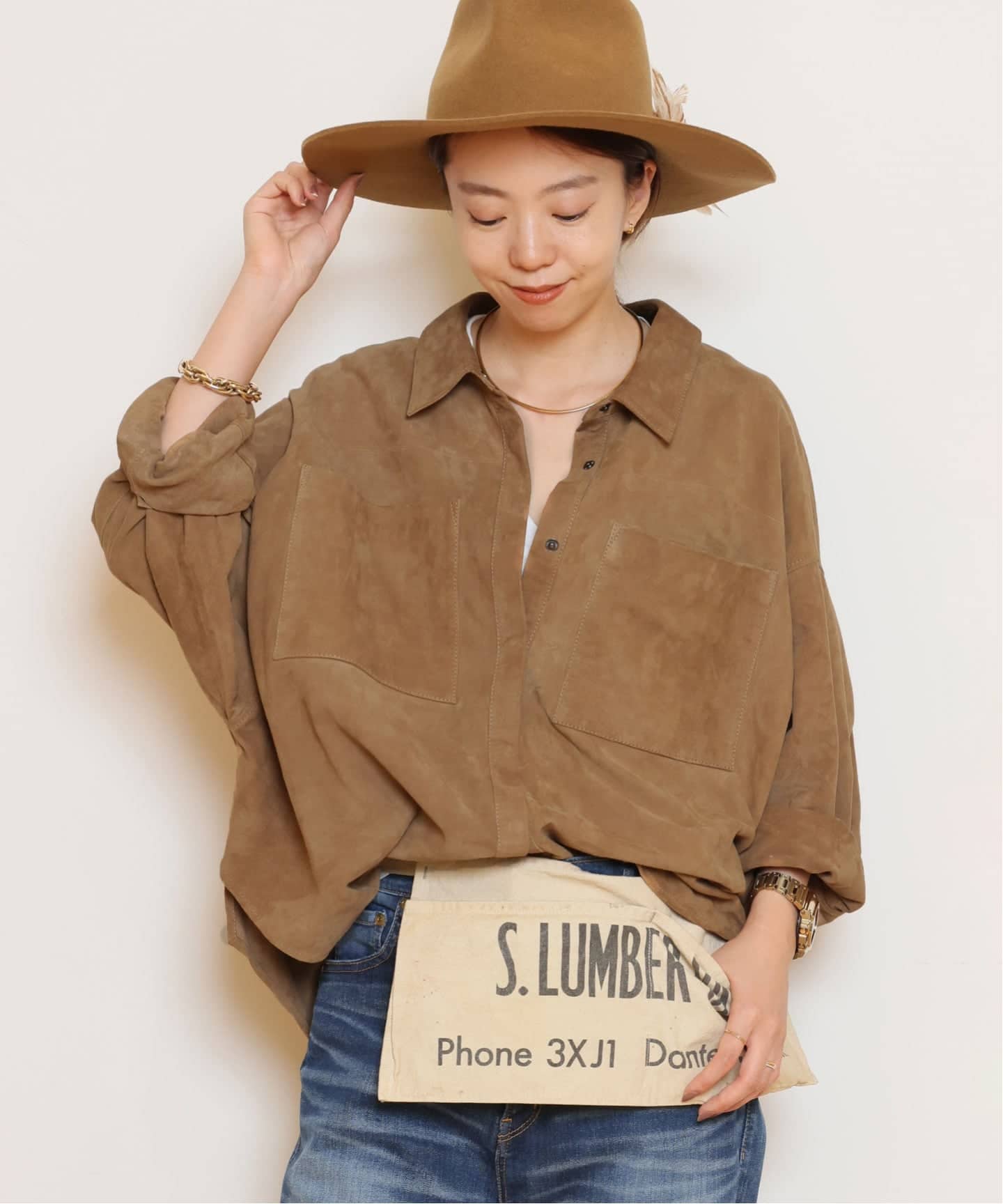 MUSE de Deuxieme Classeワンティースプーンスエードシャツ 予約》【OneTeaSpoon/ワンティースプーン】SUEDE DARIA シャツ