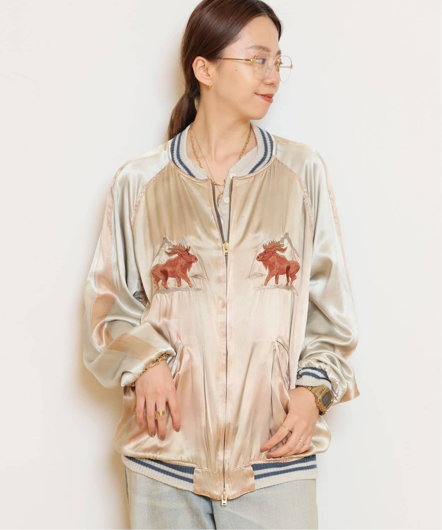 STAMMBAUM スカジャン STAMMBAUM/シュタンバウム】 シシュウスカジャン(ヒヤケ)（その他