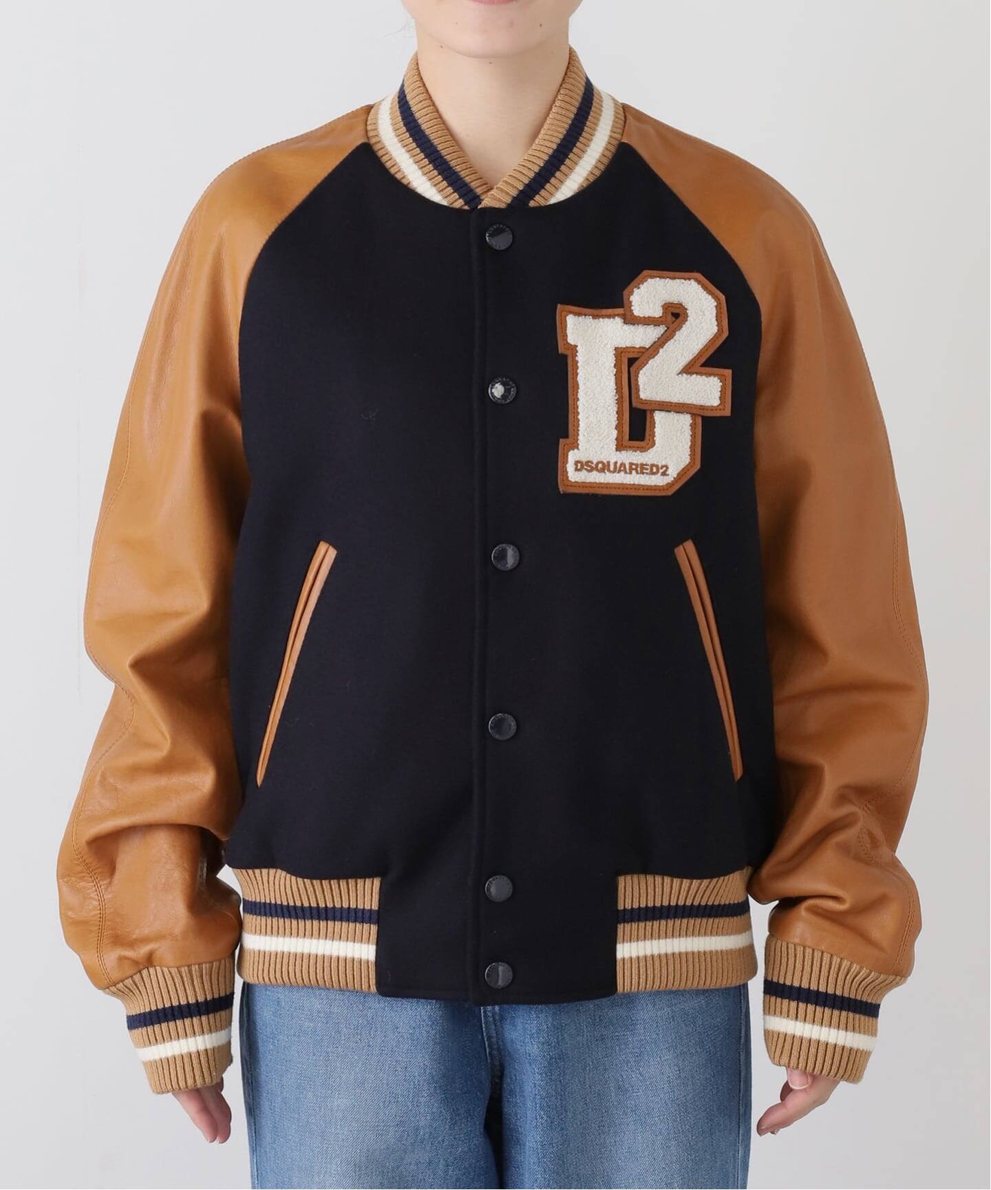 新品 ディースクエアード バーシティジャケットVARSITY BOMBER 44 DSQUARED2/ディースクエアード】VARSITY BOMBER ジャケット（その他