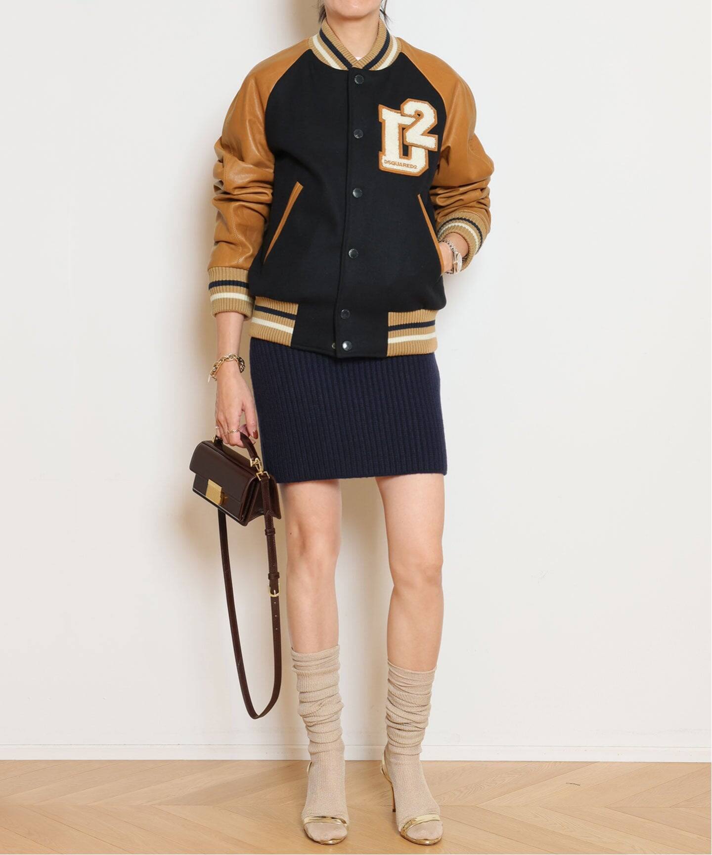 新品 ディースクエアード バーシティジャケットVARSITY BOMBER 44 DSQUARED2/ディースクエアード】VARSITY BOMBER ジャケット（その他