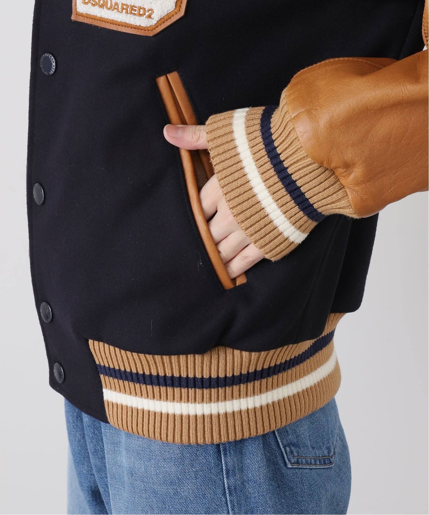 新品 ディースクエアード バーシティジャケットVARSITY BOMBER 44 DSQUARED2/ディースクエアード】VARSITY BOMBER ジャケット（その他