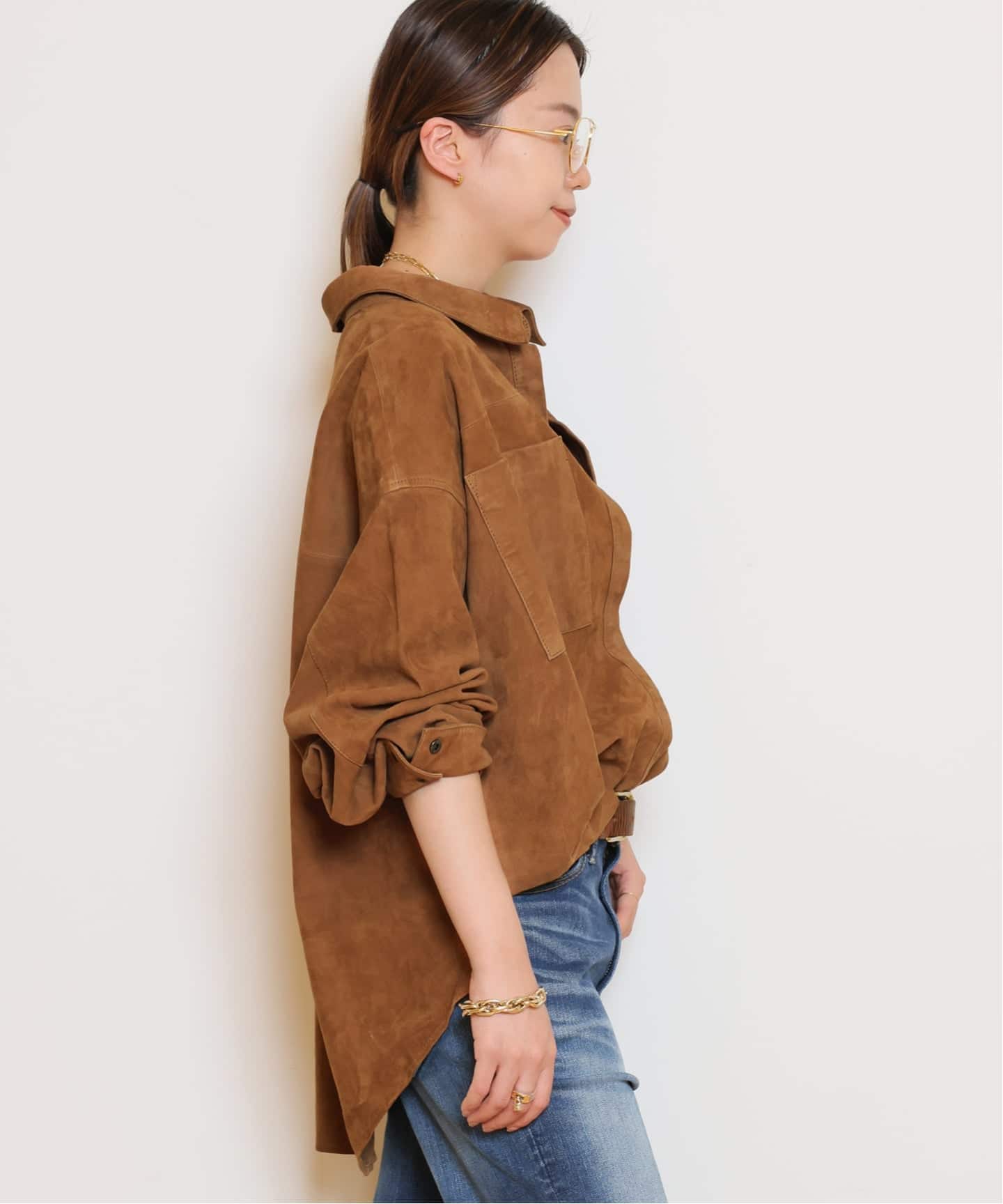 予約》【OneTeaSpoon/ワンティースプーン】SUEDE DARIA シャツ