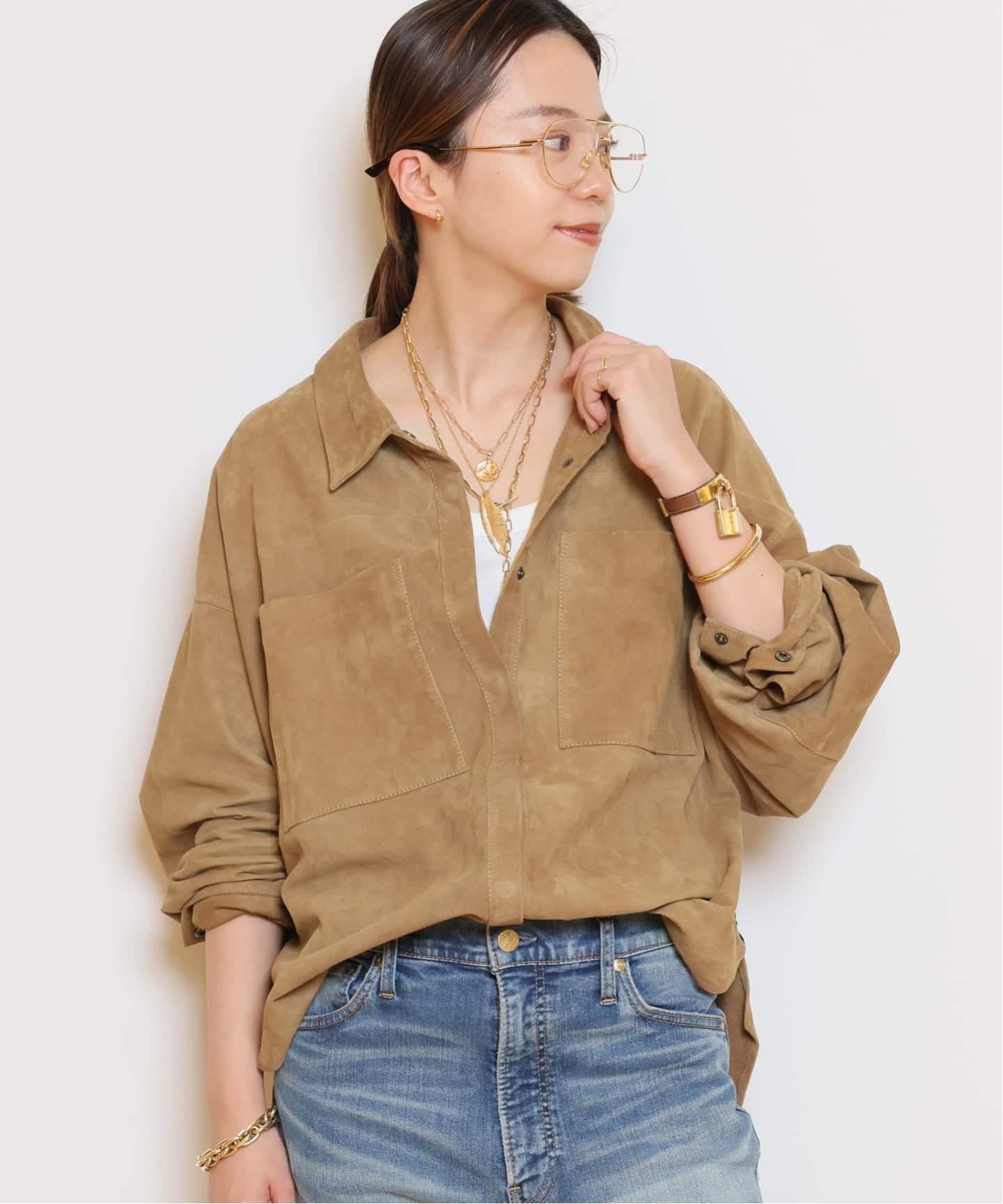 予約》【OneTeaSpoon/ワンティースプーン】SUEDE DARIA シャツ
