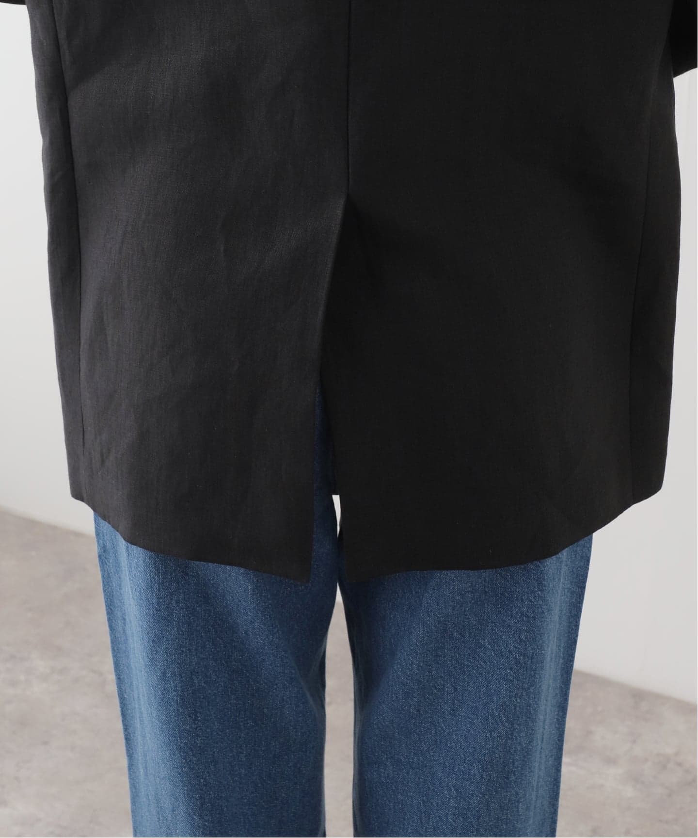 美品 edit & co. 2026SS リネン カラーレスジャケット ブラック edit & co./エディット アンド コー】LINEN ノーカラージャケット