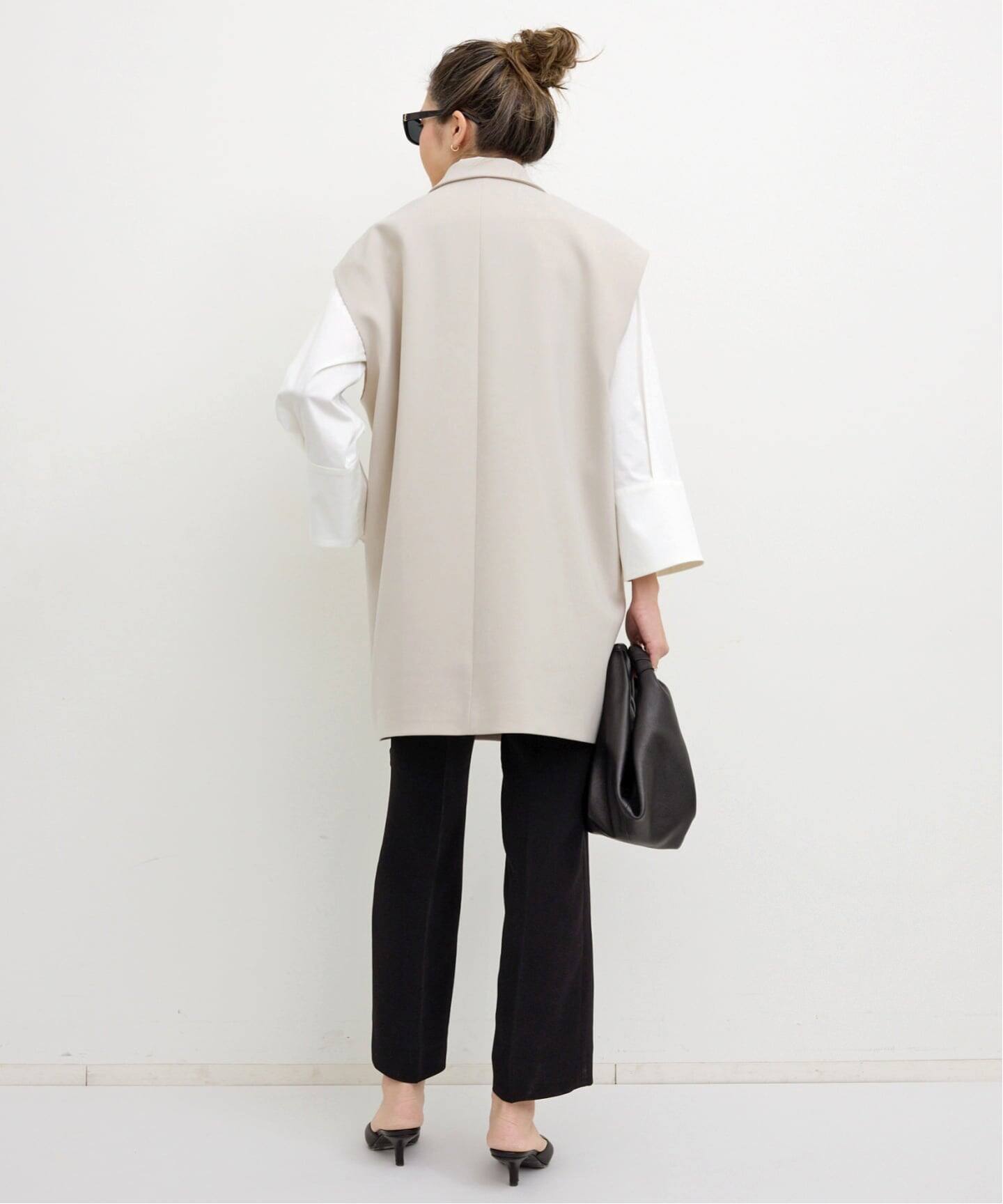 ジャケット・アウター argue COCOON COAT VEST argue COCOON COAT VEST BLACK