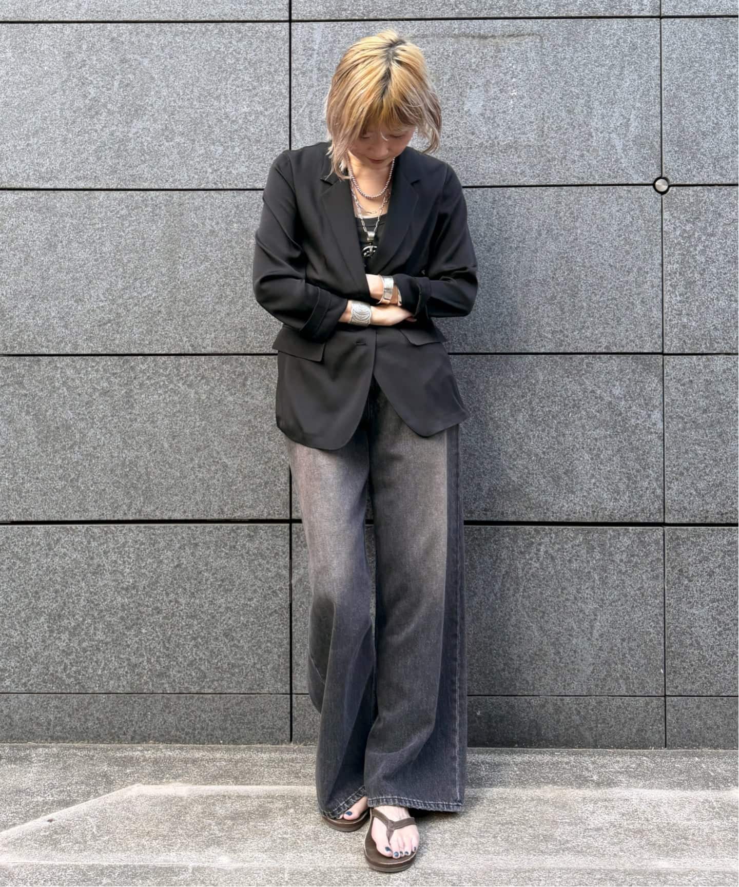 SILK MIX GEORGETTE JACKET（テーラードジャケット）｜L'Appartement
