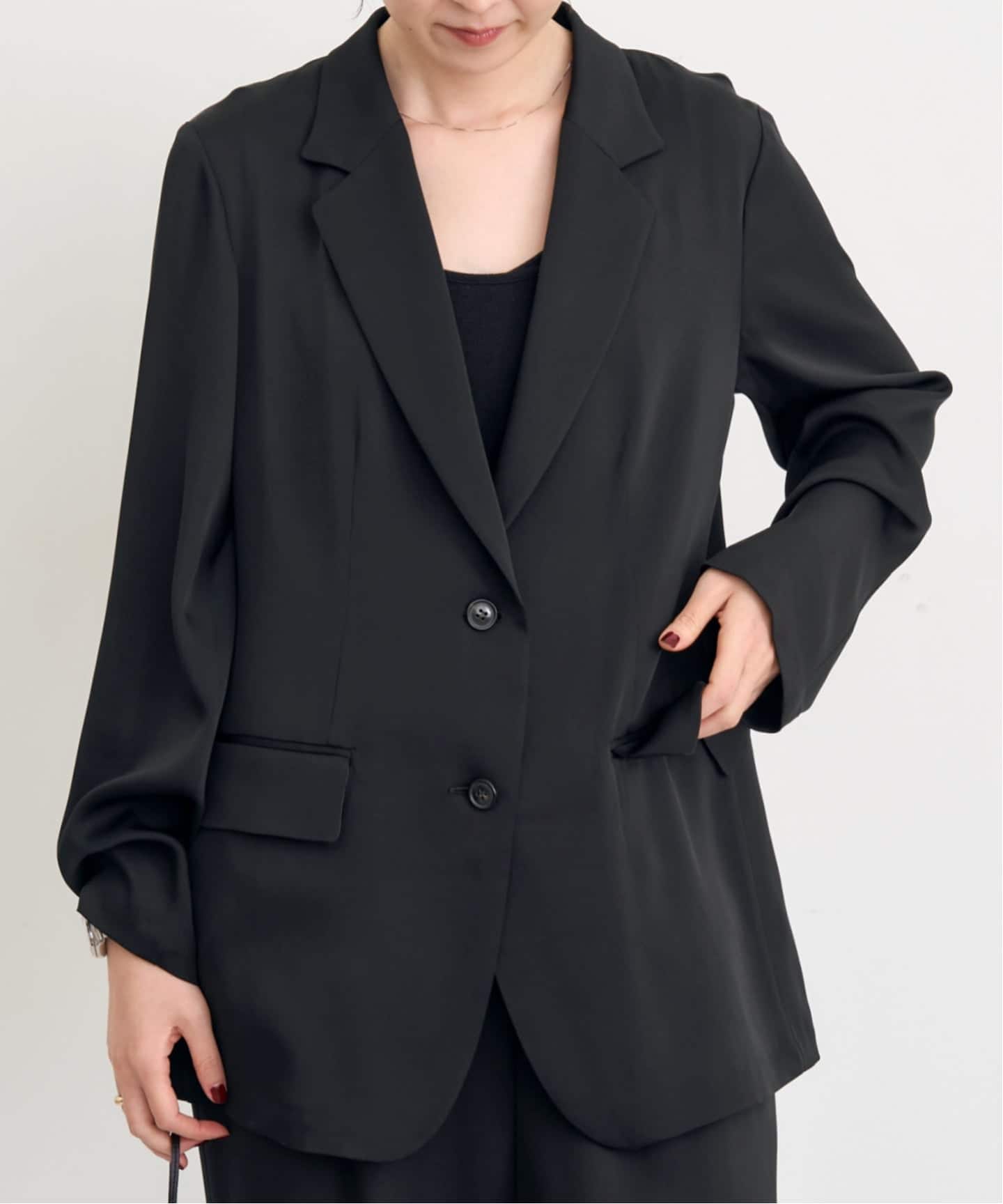 SILK MIX GEORGETTE JACKET（テーラードジャケット）｜L'Appartement
