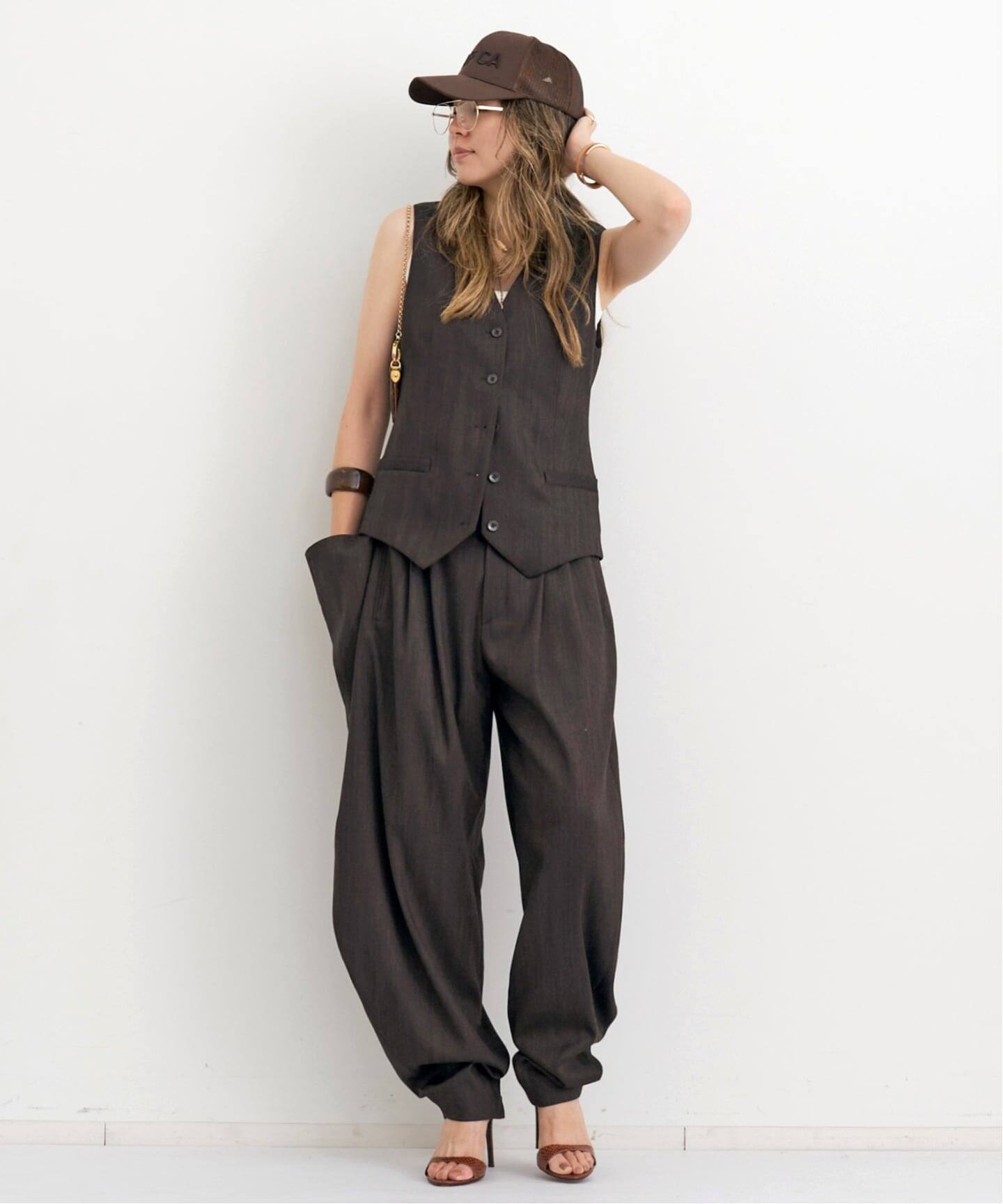 TIBI/ティビ】 HERRINGBONE SUTING VEST（ジレ）｜L'Appartement