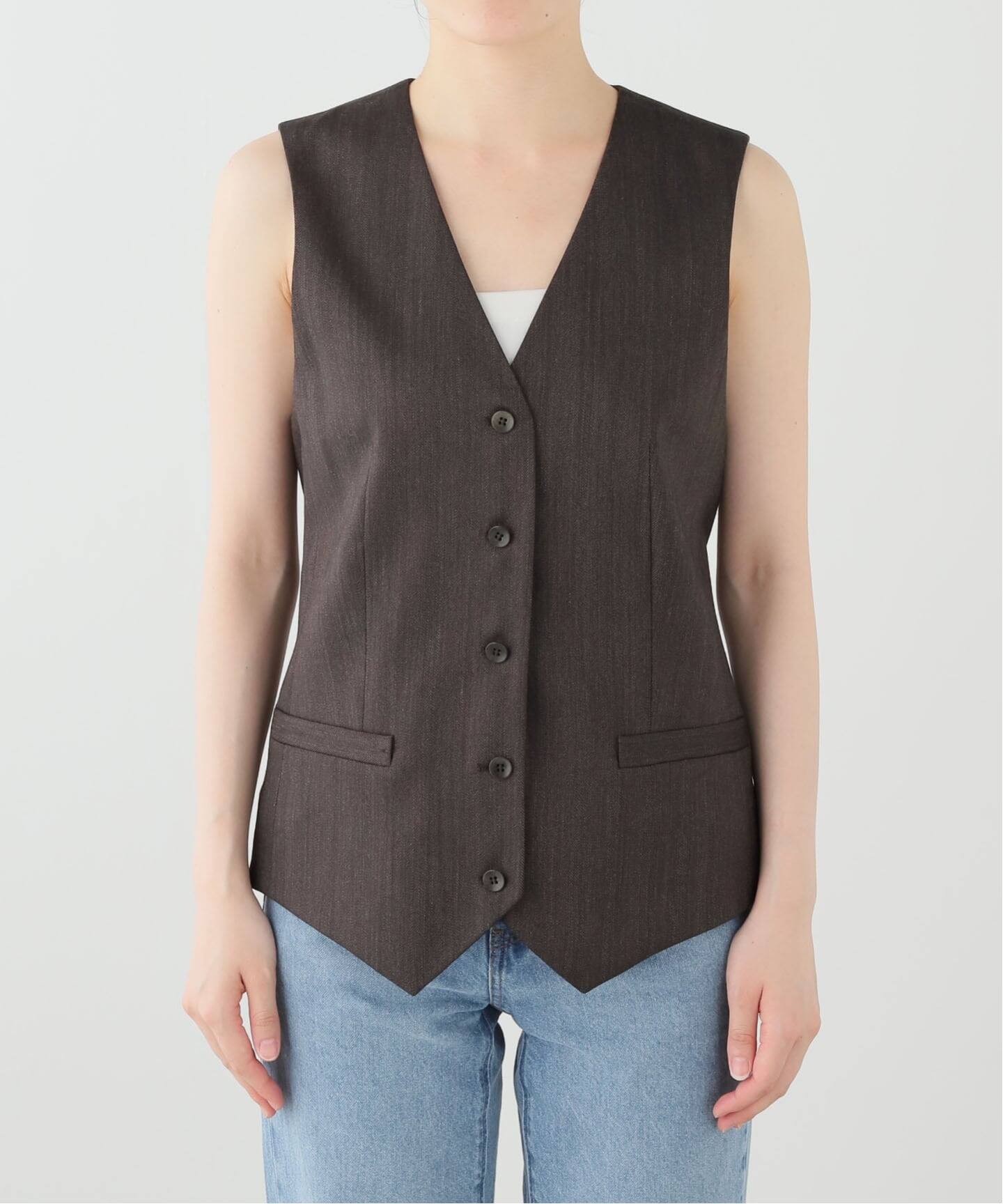 TIBI/ティビ】 HERRINGBONE SUTING VEST（ジレ）｜L'Appartement