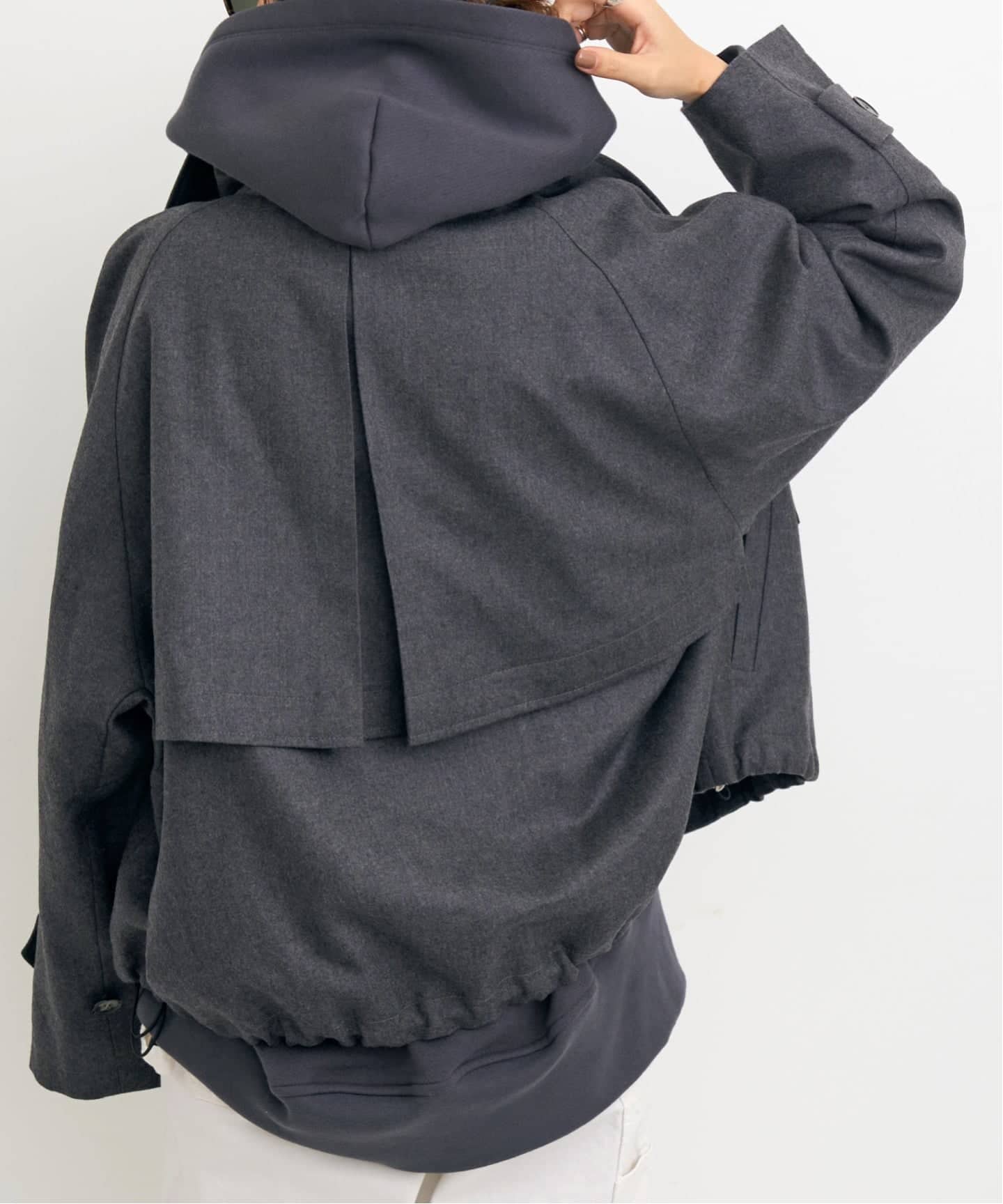 【中古】ミニッツ minitz 23AW  LAppartement取扱い NO COLLAR COAT コート グレー /AB ■SH レディース 予約》【MINITZ/ミニッツ】 Jacket（その他ジャケット・スーツ）｜L