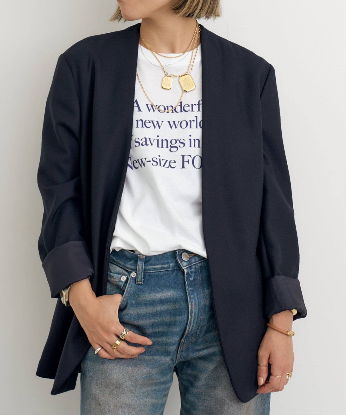 MAISON MARGIELA/メゾン マルジェラ】 MINIMAL BLAZER（ノーカラー 