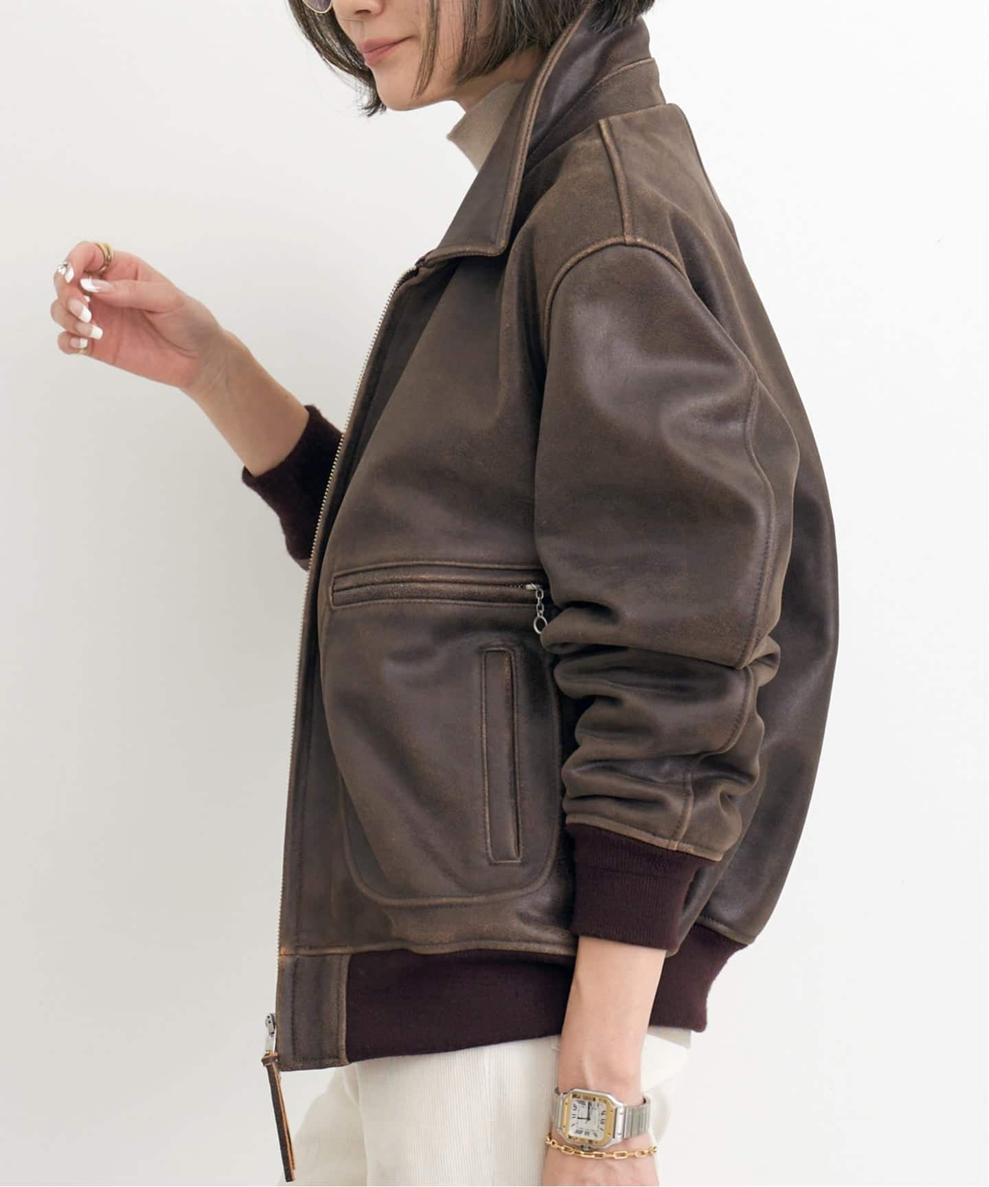 HERILL/ヘリル】 Sheep Leathre Sports Jacket（レザージャケット）｜L