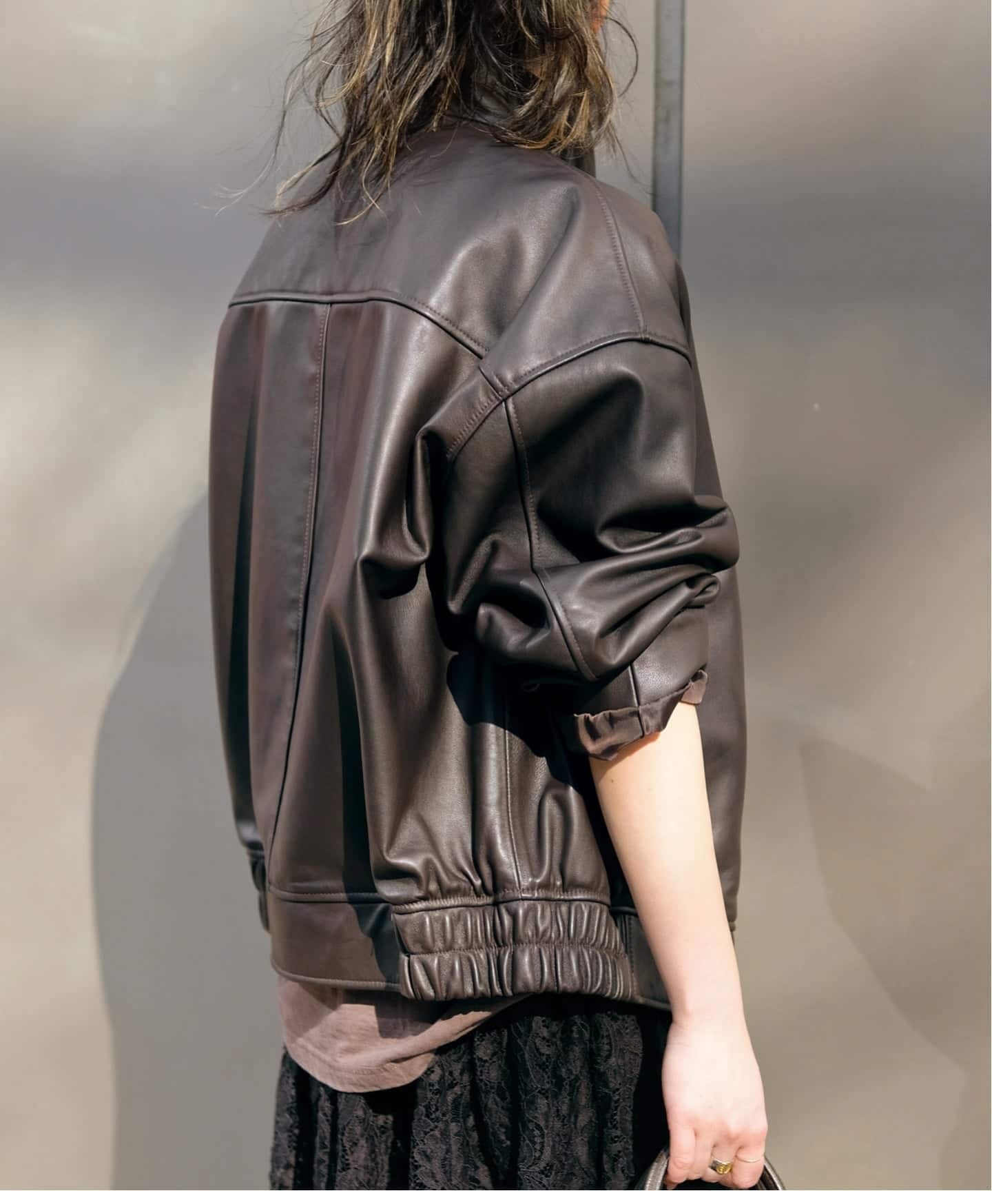 予約》*スタンドカラーレザーブルゾン（レザージャケット）｜AP STUDIO