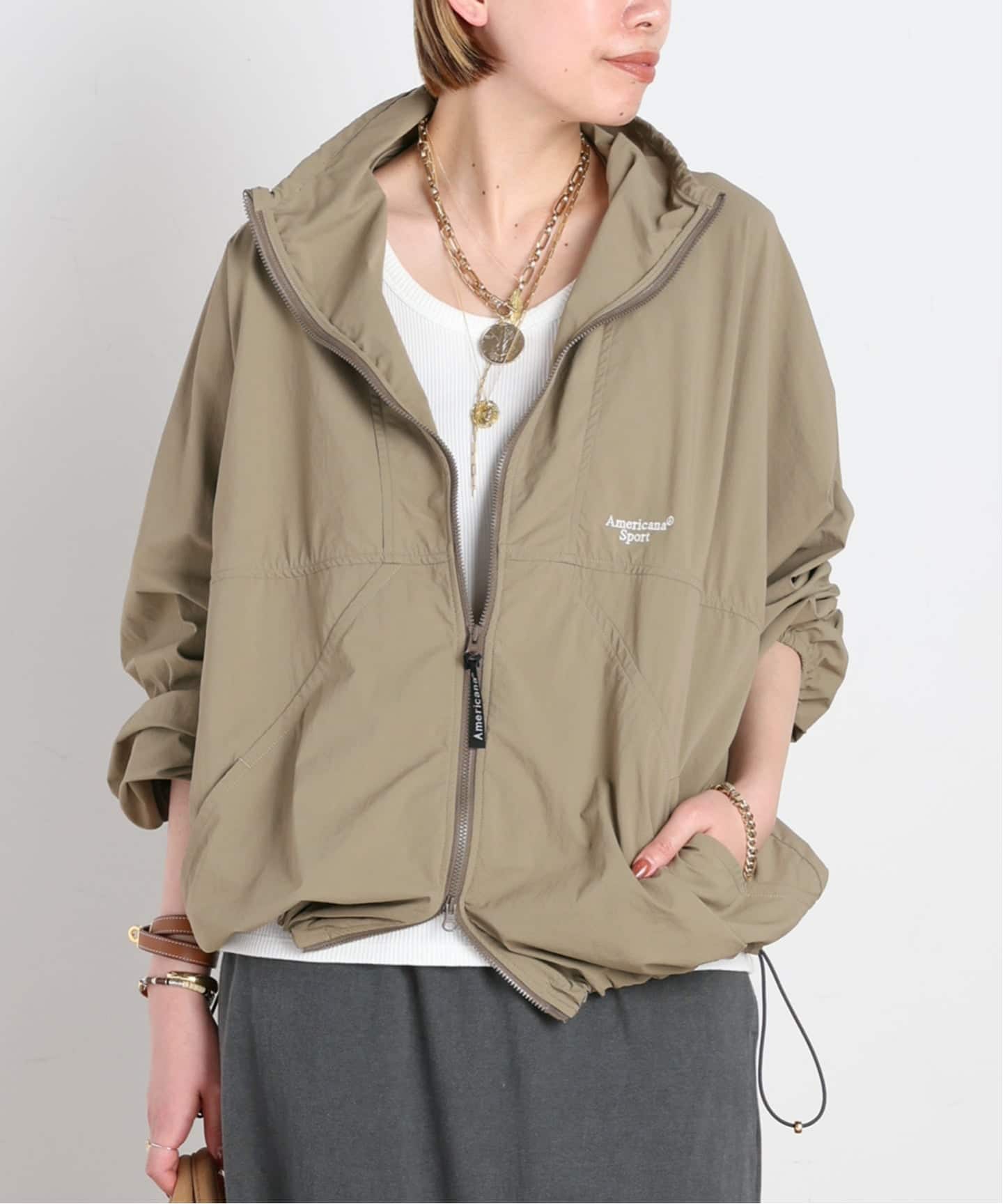 アパルトモン American ナイロンジャケット　グレー・ベージュ L'Appartement DEUXIEME CLASSE - AMERICANA アパルトモン 24SS NYLON