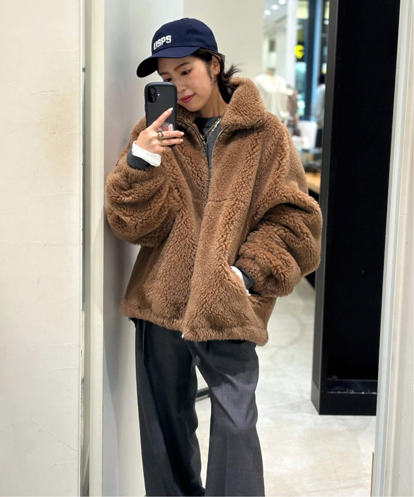 R2W/アールツーダブリュー】OVERSIZED WOOL SLIK BOA JACKET（ボア