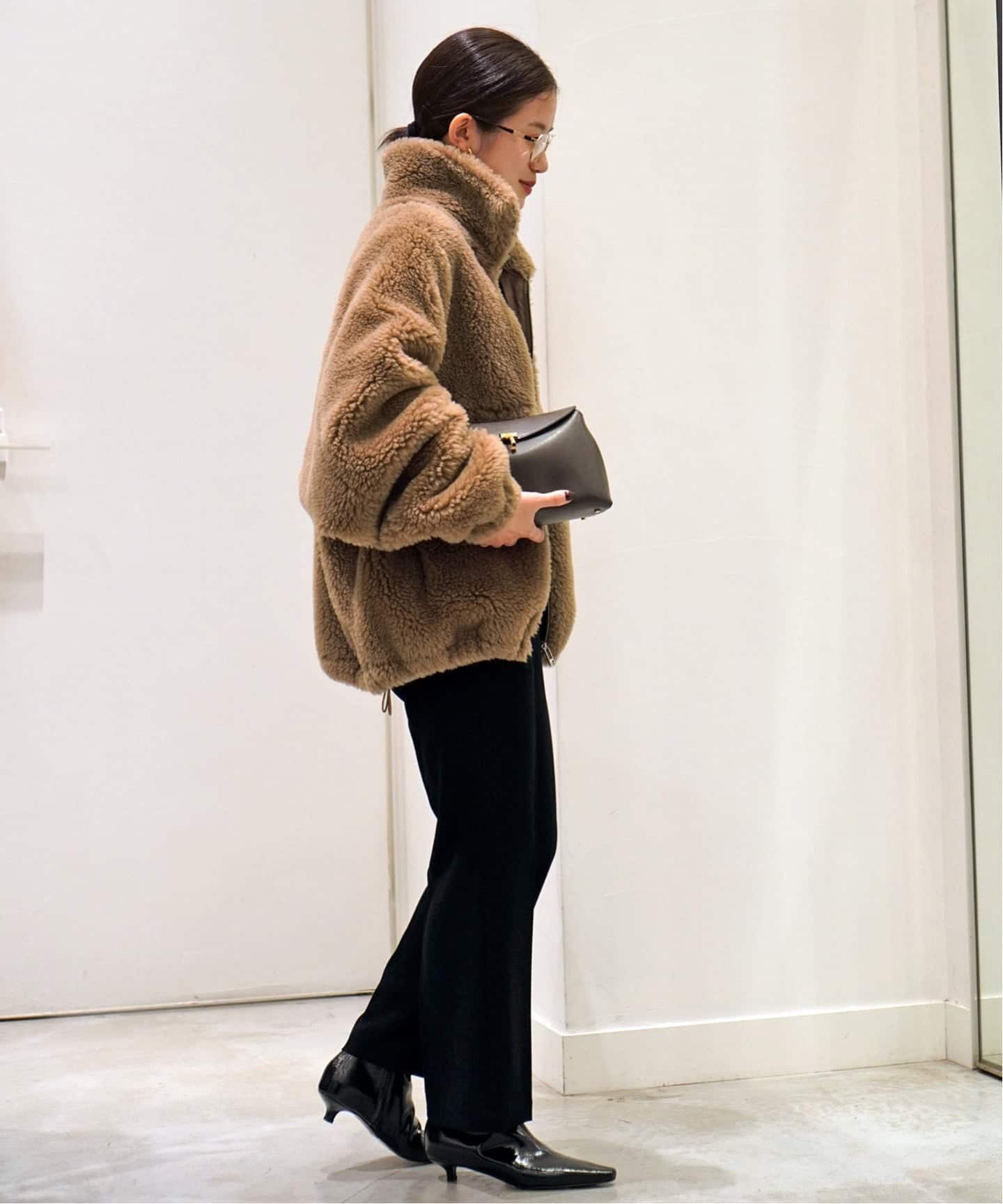R2W/アールツーダブリュー】OVERSIZED WOOL SLIK BOA JACKET（ボア