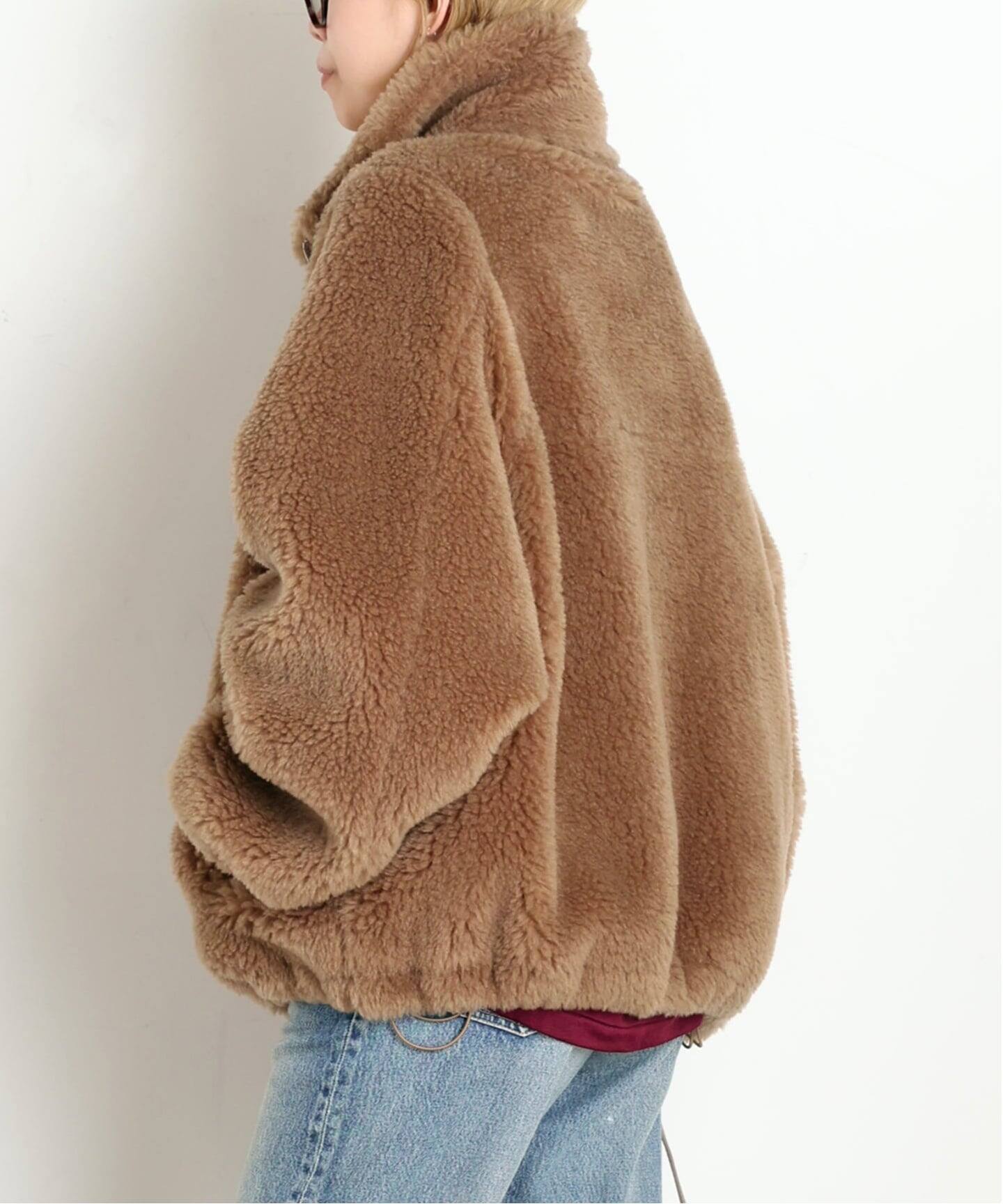 AP STUDIO スーパーフリースミトン R2W/アールツーダブリュー】OVERSIZED WOOL SLIK BOA JACKET（ボア