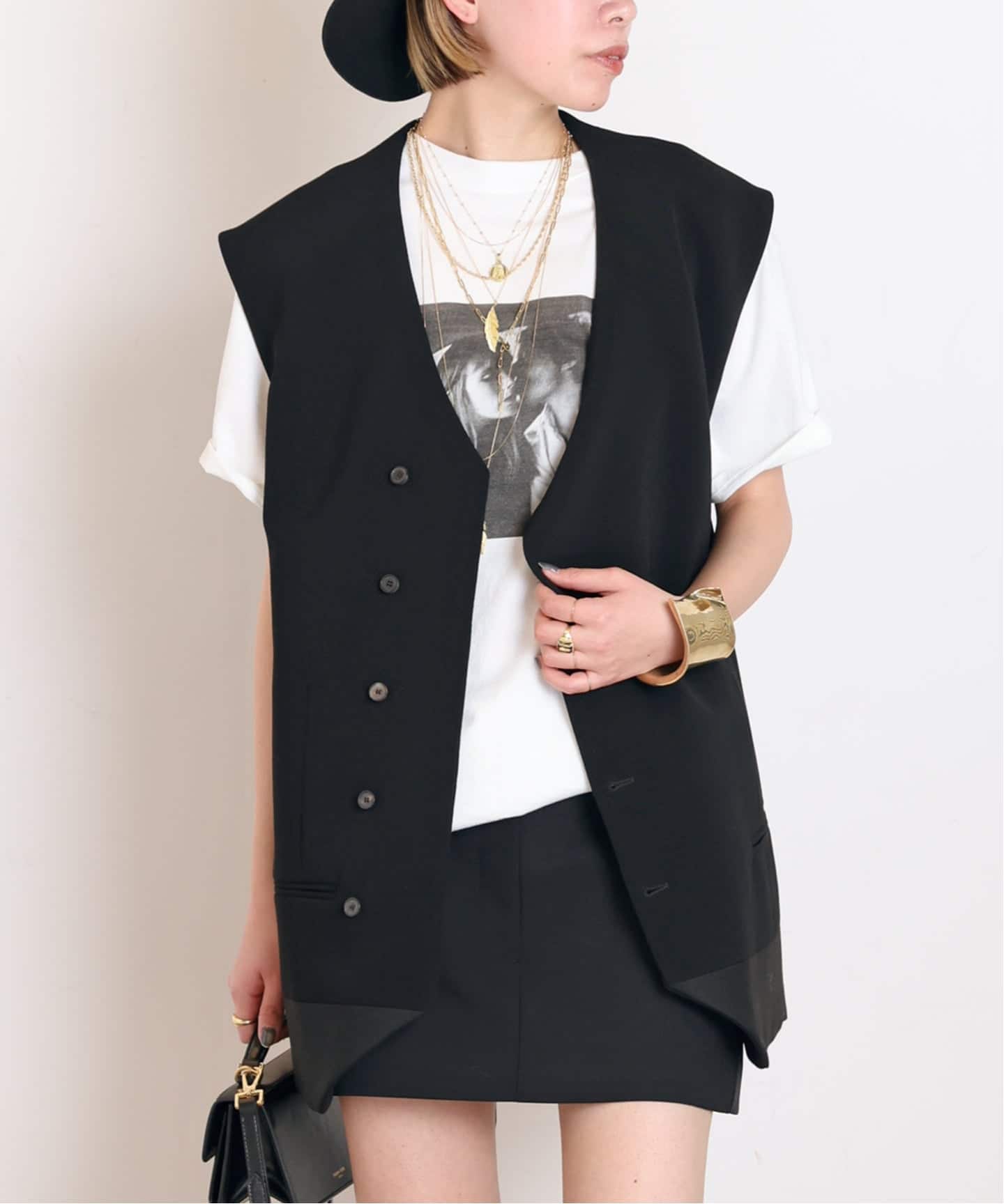 FRENKEN/フランケン】Waistcoat Oversized Black（スーツベスト）｜AP