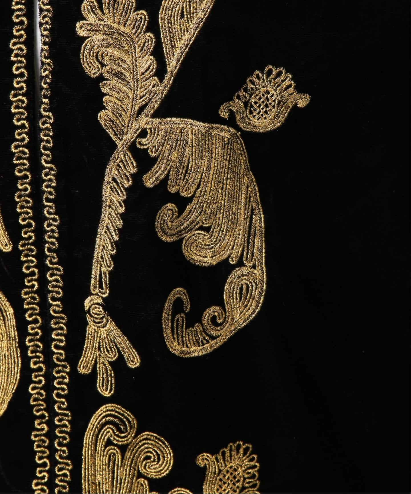 COUTURE D'ADAM】Velvet Embroidery Jacket（ノーカラージャケット