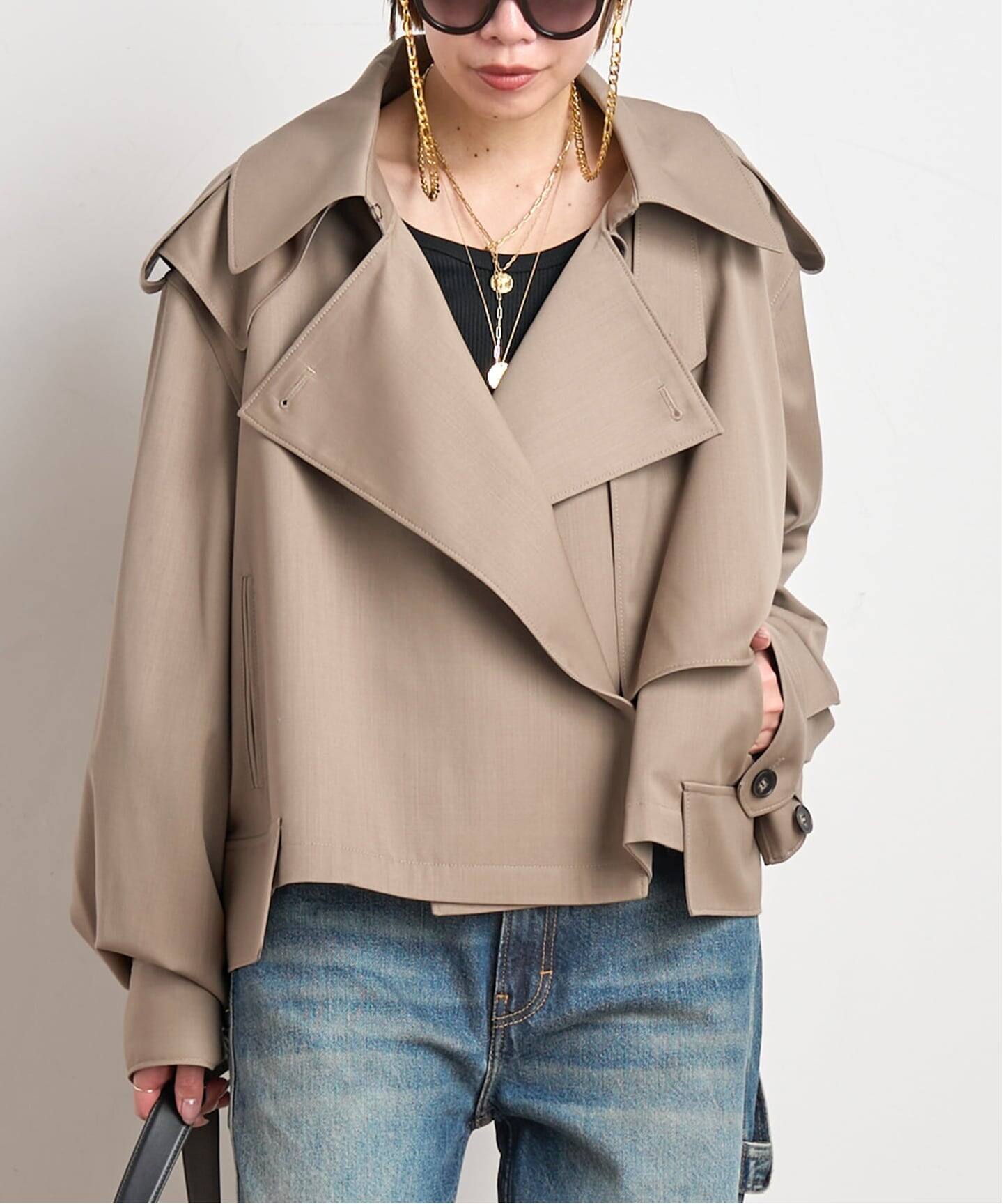 予約》【MINITZ/ミニッツ】別注SHORT TRENCH JACKET（トレンチコート