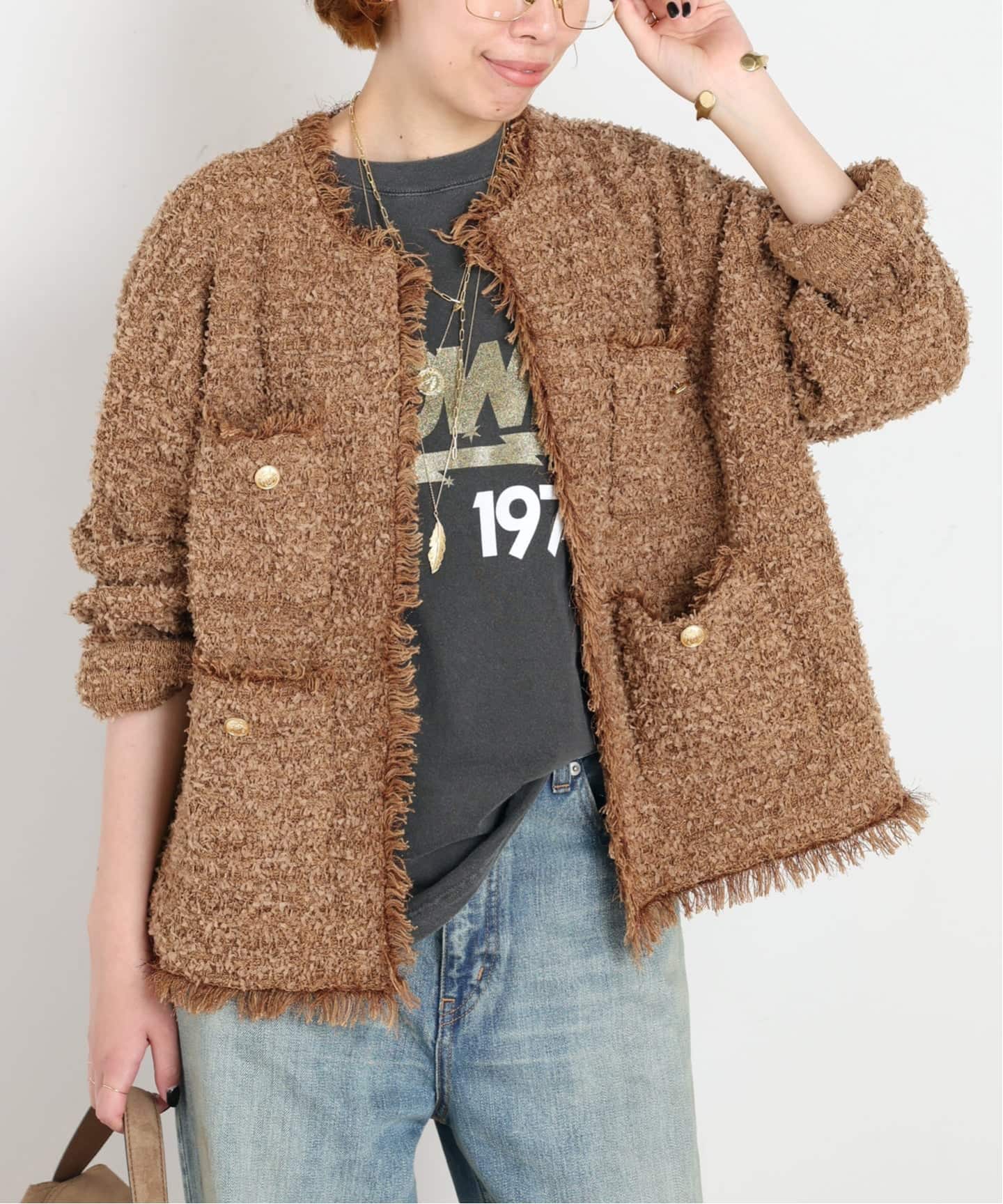 予約》【ARCHIVE STANCE/アーカイブスタンス】別注LAME KNIT TWEED