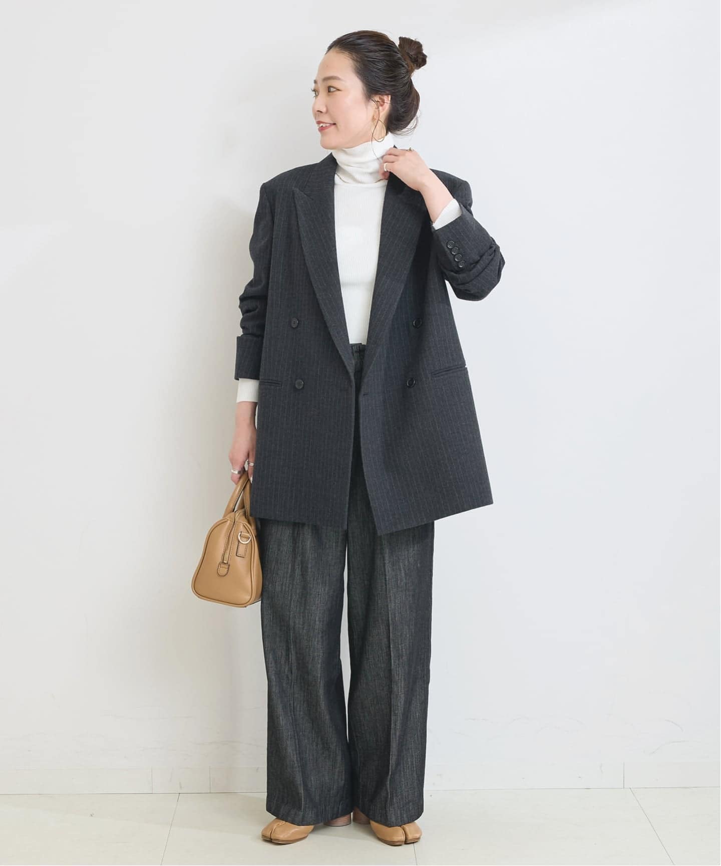予約》《S/Mサイズ展開》ヘザーウールWブレストピークド4Bジャケット