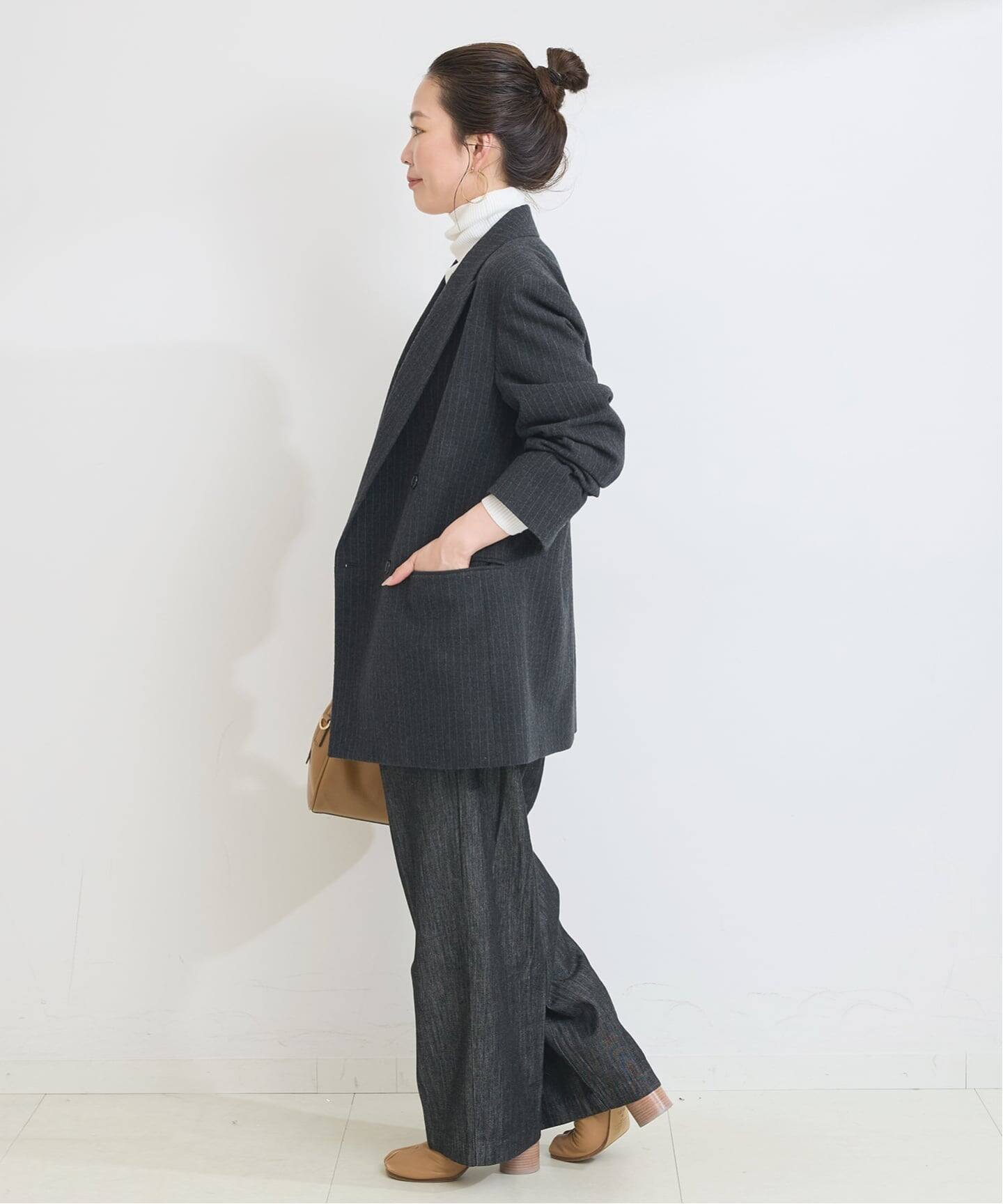 予約》《S/Mサイズ展開》ヘザーウールWブレストピークド4Bジャケット 