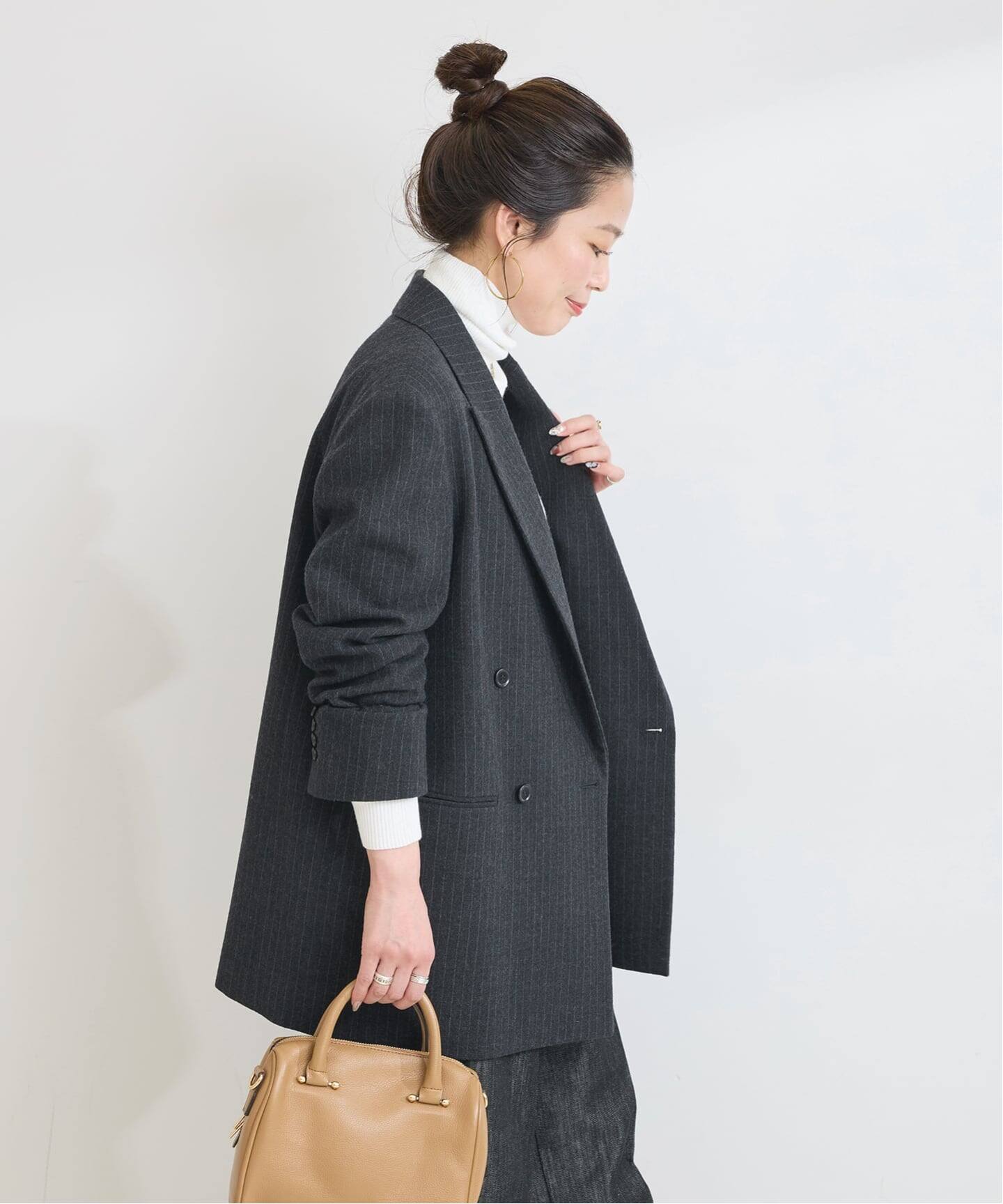 予約》《S/Mサイズ展開》ヘザーウールWブレストピークド4Bジャケット 