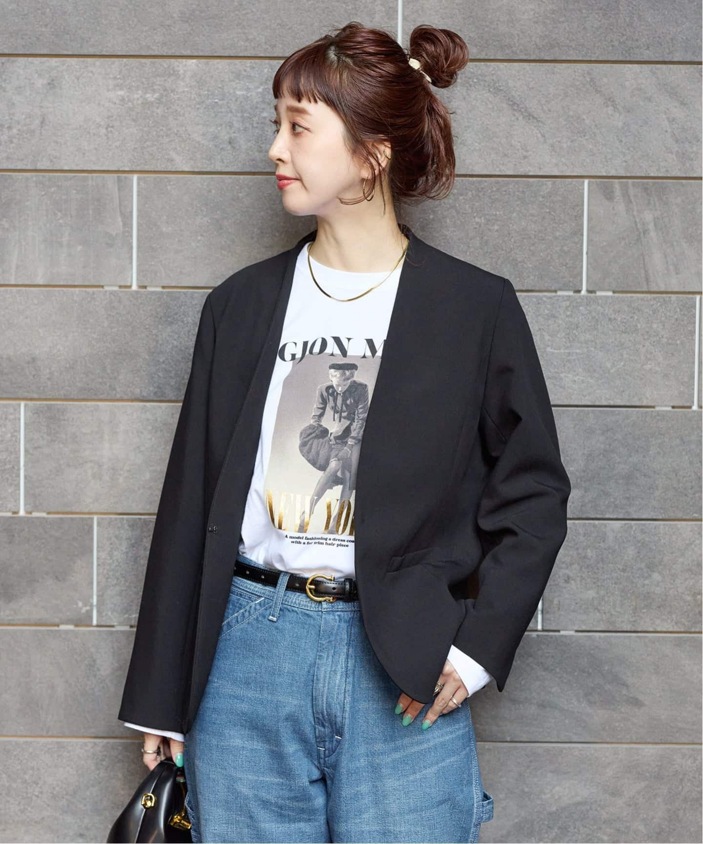 予約》手洗い可 / T/R ダブルクロス ジャケット（ノーカラージャケット