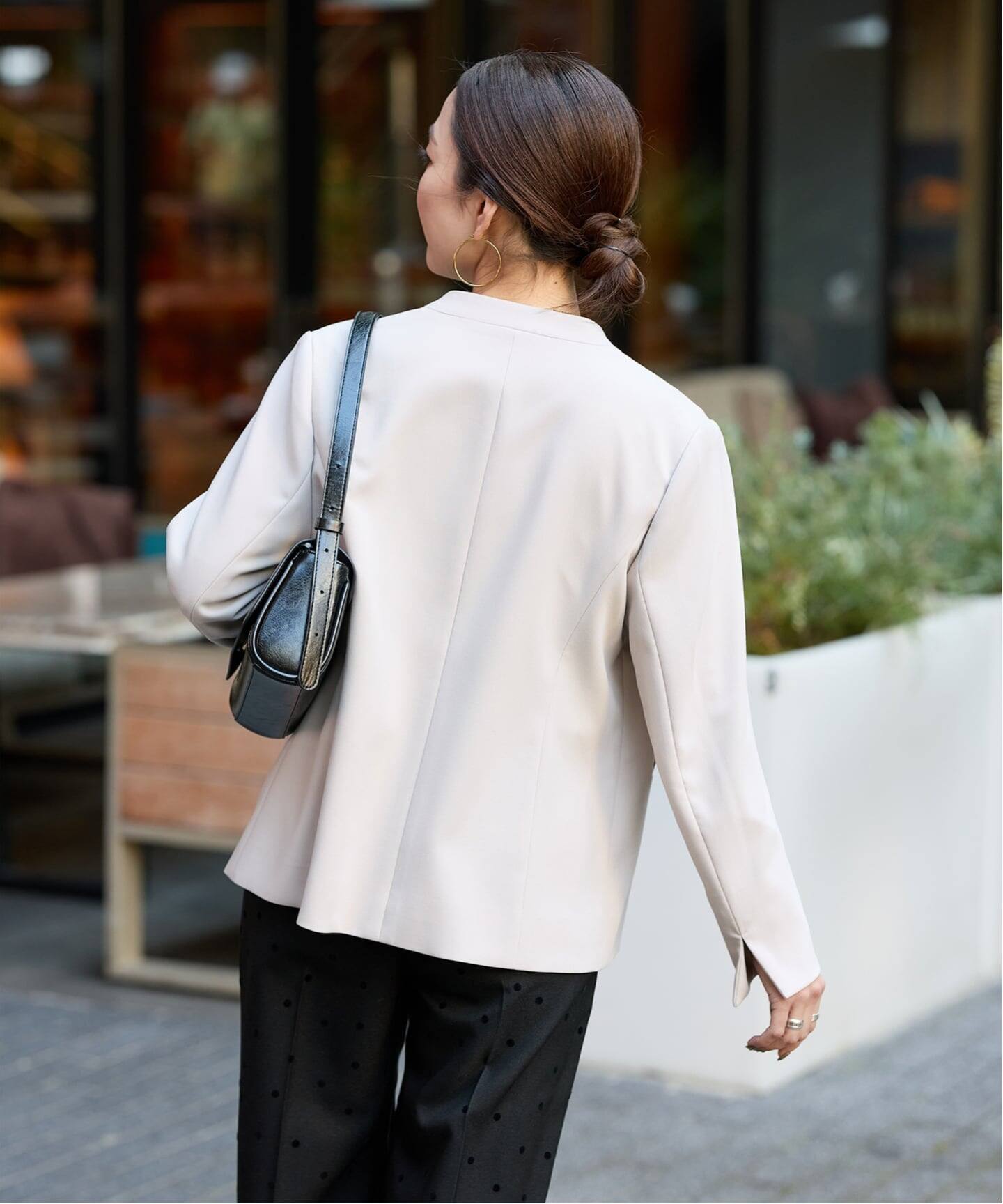 手洗い可 / T/R ダブルクロス ジャケット（ノーカラージャケット