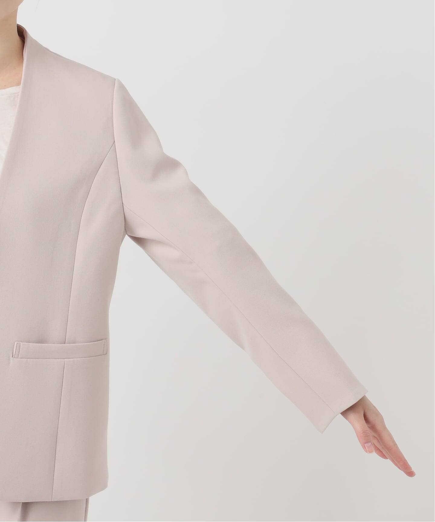 手洗い可 / T/R ダブルクロス ジャケット（ノーカラージャケット