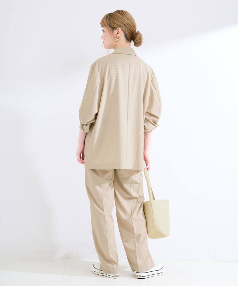 qung TomBOYオーバーサイズJK ラテベージュ DELAVEサーキュラー 