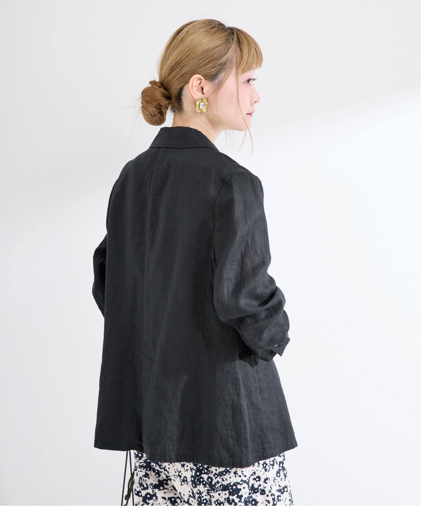 追加6》手洗い可 / フレンチリネンテーラードジャケット（テーラード 