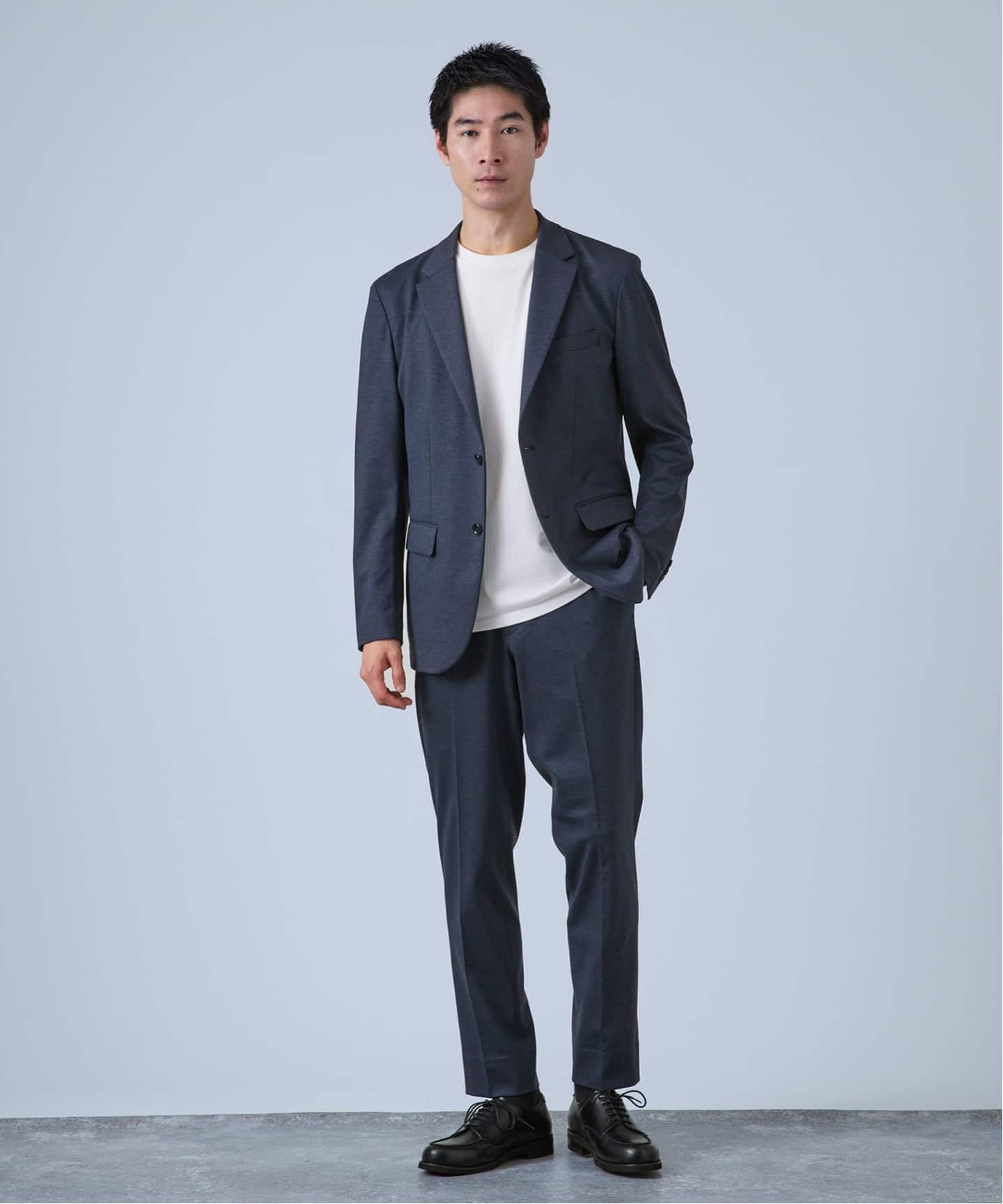 【ネイビー】PONTE PRINT 2B ジャケット PONTE PRINT 2B ジャケット（テーラードジャケット）｜B.C STOCK（ベー