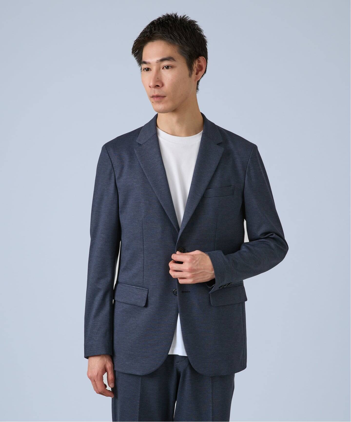 【ネイビー】PONTE PRINT 2B ジャケット PONTE PRINT 2B ジャケット（テーラードジャケット）｜B.C STOCK（ベー