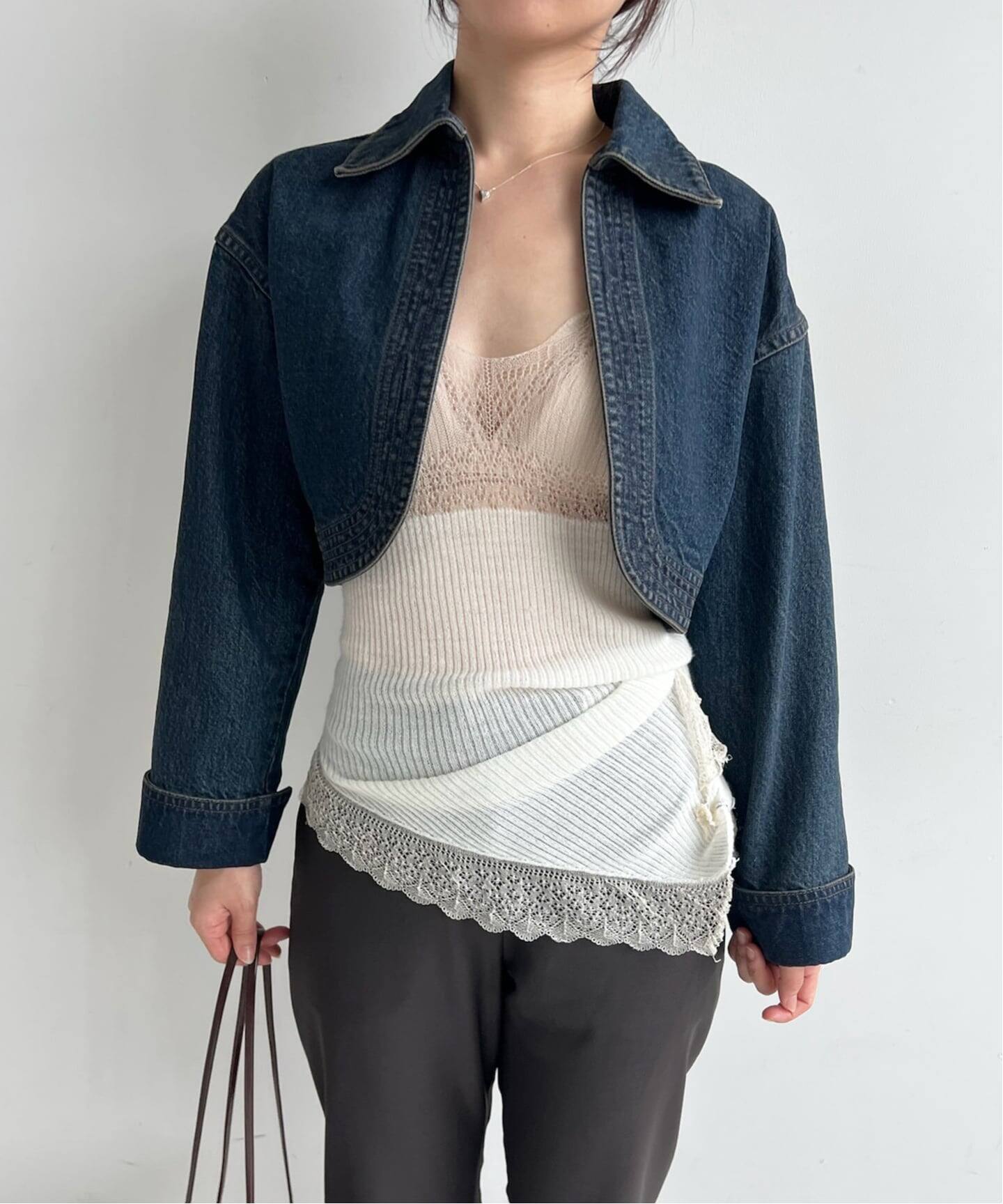 ウォッシュッドデニムボレロ（デニムジャケット）｜EDIT.FOR LULU 