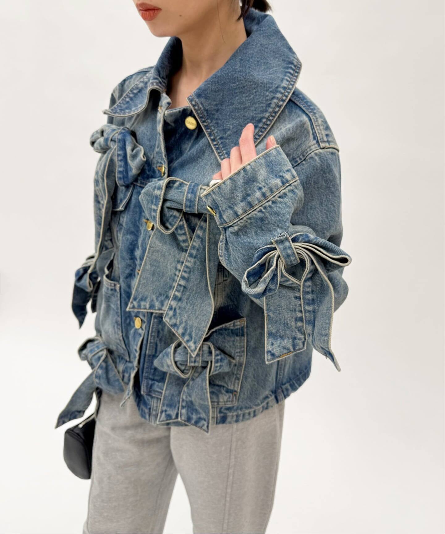 GANNI/ガニー】Tint Rigid Denim Bow Jacket（デニムジャケット