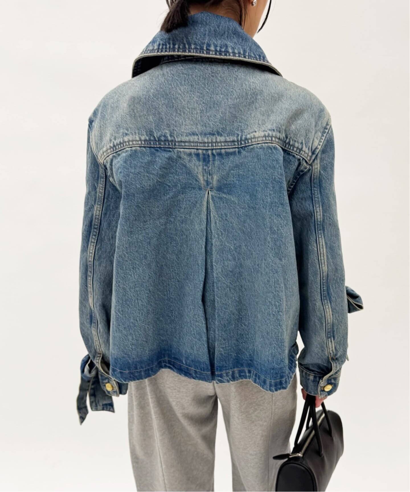 GANNI/ガニー】Tint Rigid Denim Bow Jacket（デニムジャケット 