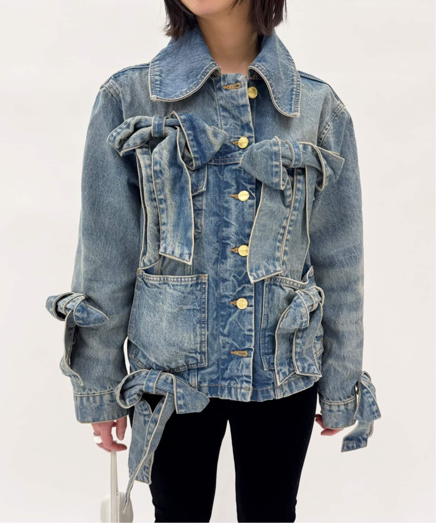 GANNI/ガニー】Tint Rigid Denim Bow Jacket（デニムジャケット