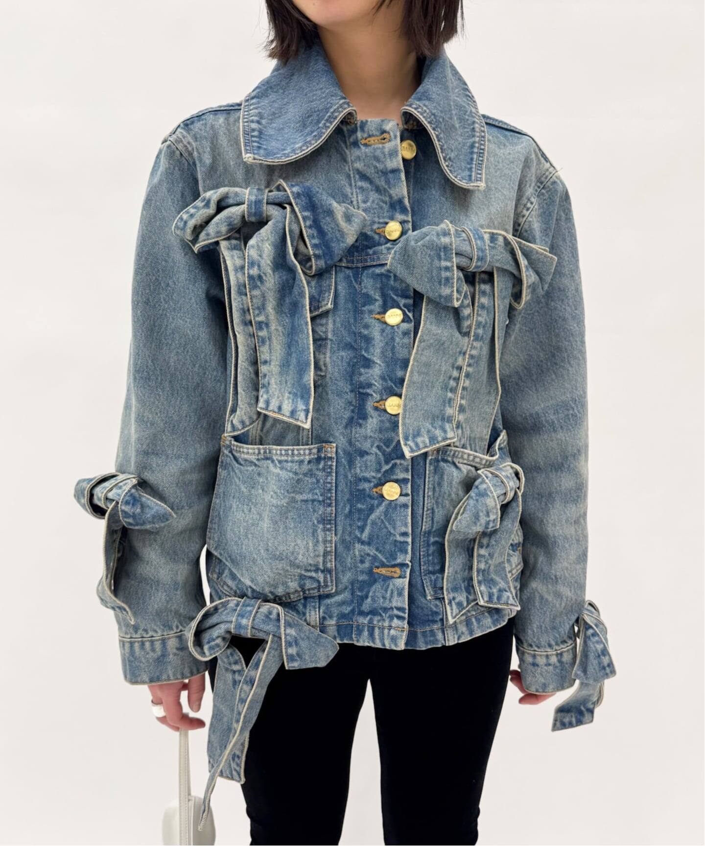 GANNI/ガニー】Tint Rigid Denim Bow Jacket（デニムジャケット 