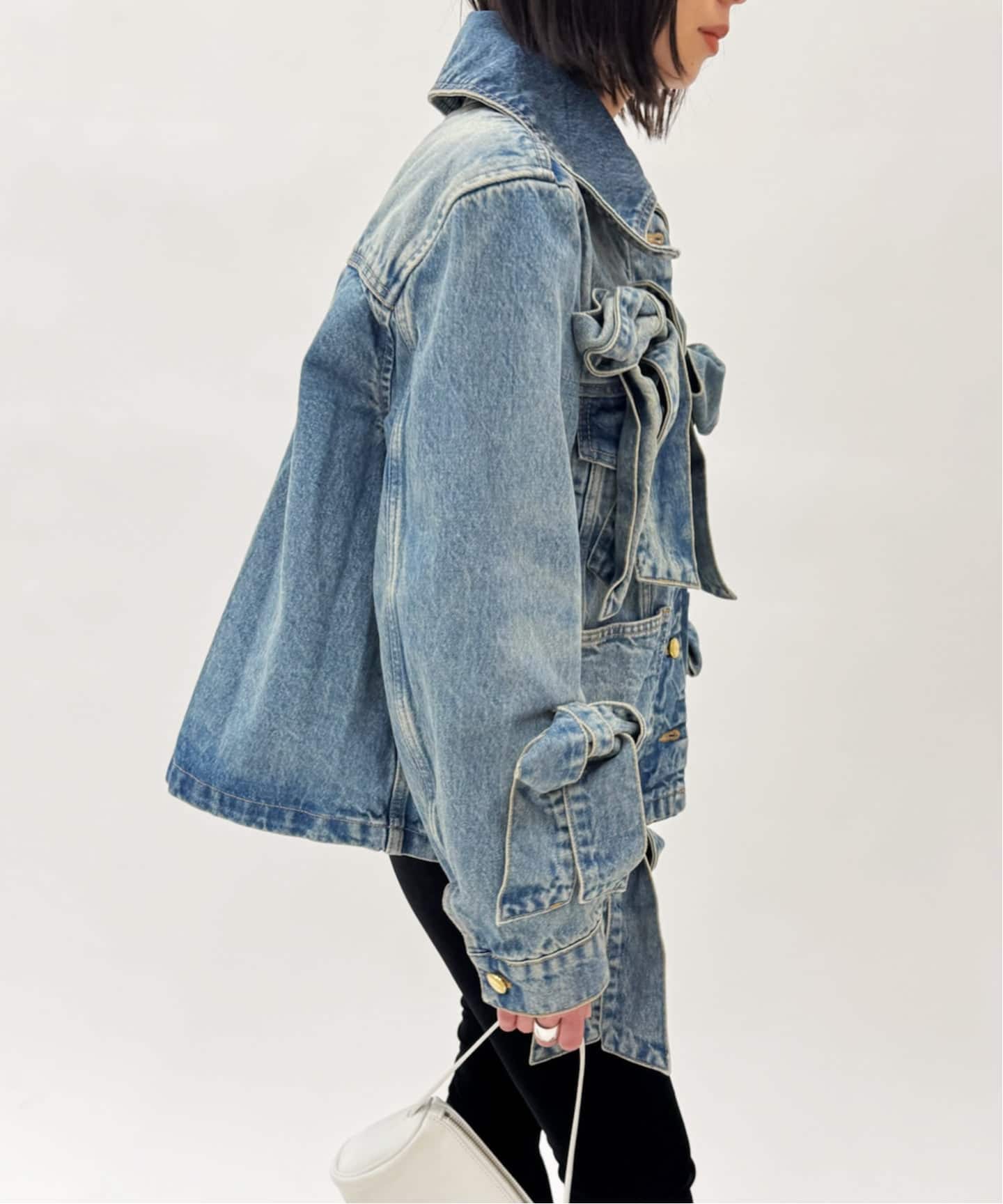 GANNI/ガニー】Tint Rigid Denim Bow Jacket（デニムジャケット