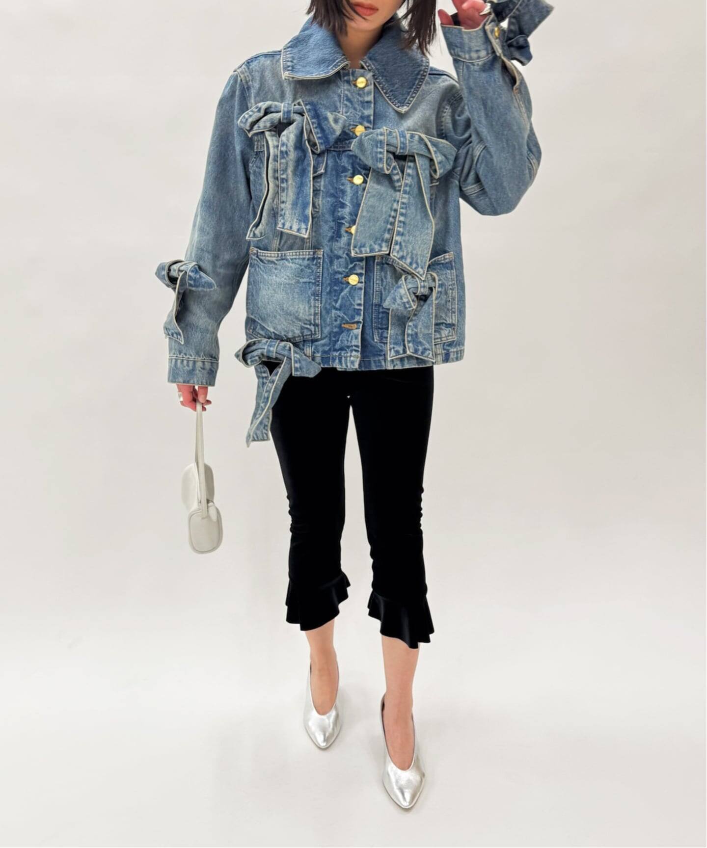 GANNI/ガニー】Tint Rigid Denim Bow Jacket（デニムジャケット