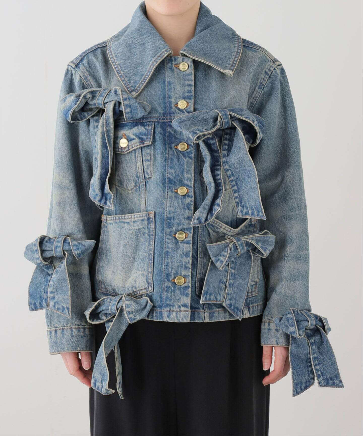 GANNI/ガニー】Tint Rigid Denim Bow Jacket（デニムジャケット