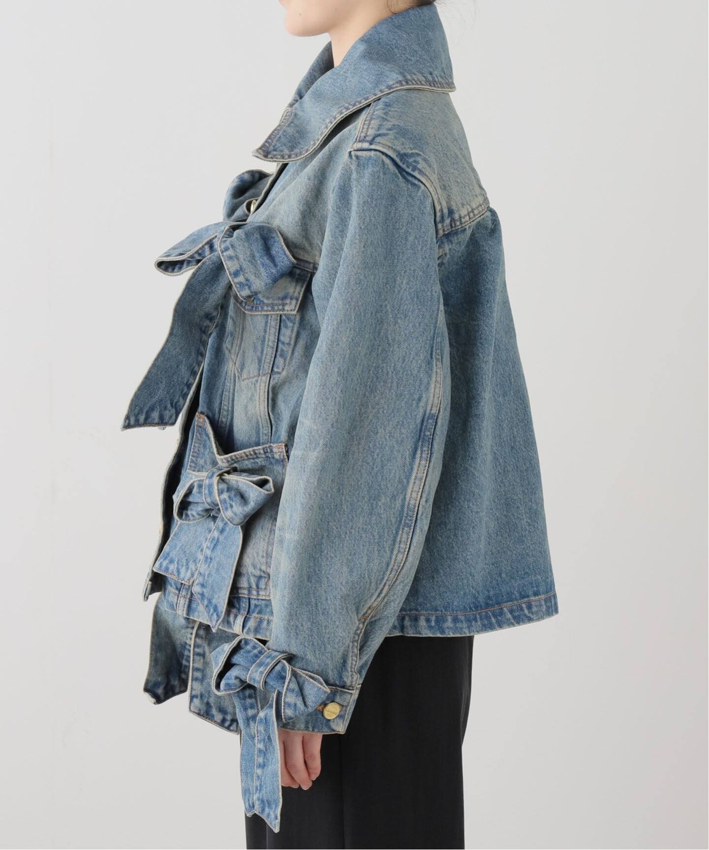 GANNI/ガニー】Tint Rigid Denim Bow Jacket（デニムジャケット