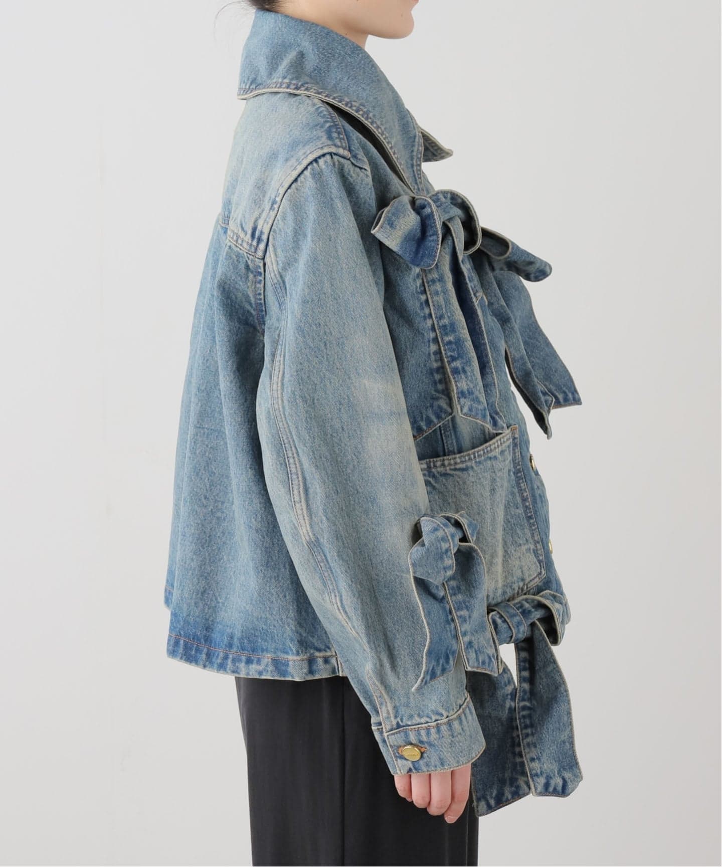 GANNI/ガニー】Tint Rigid Denim Bow Jacket（デニムジャケット