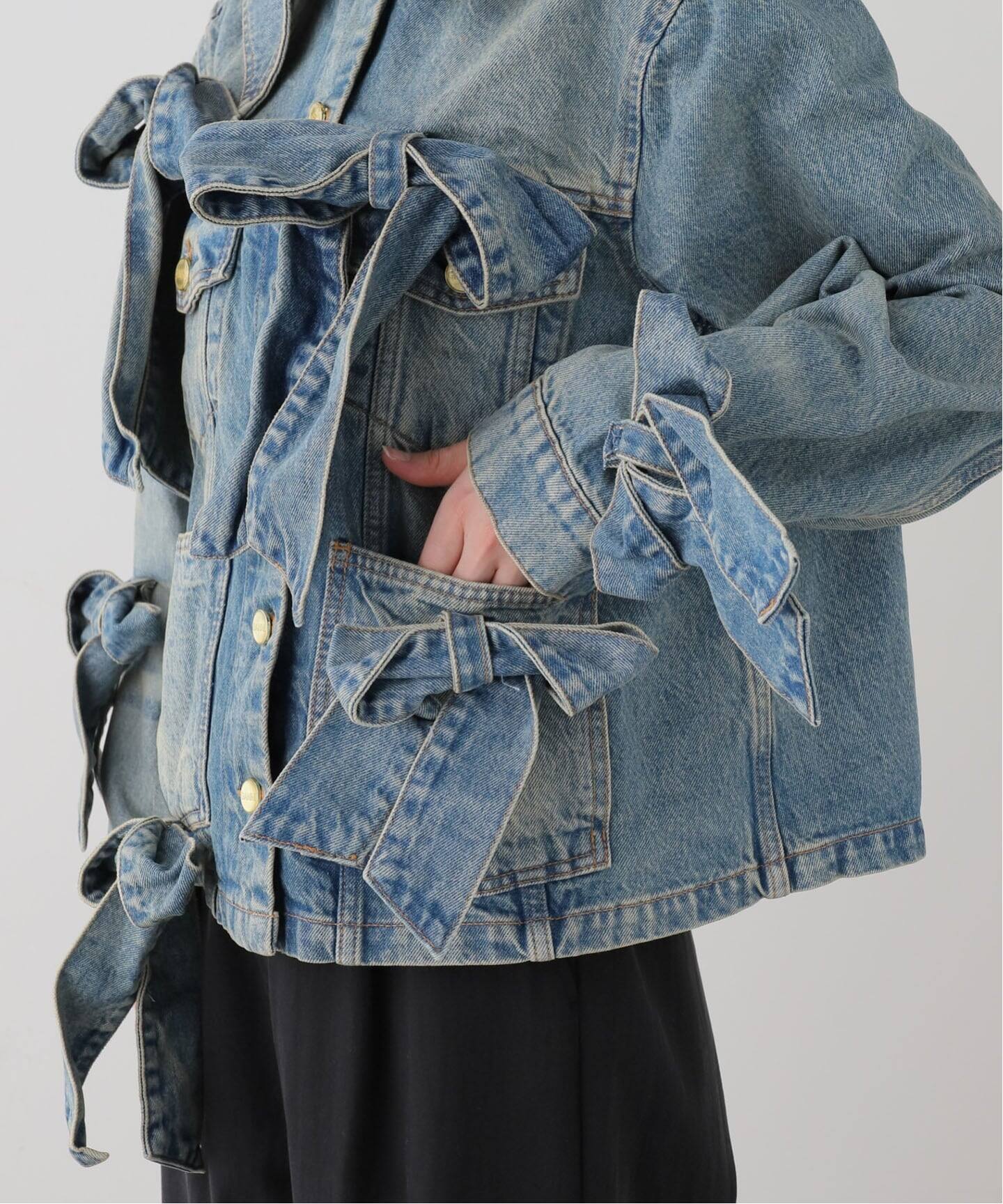 GANNI/ガニー】Tint Rigid Denim Bow Jacket（デニムジャケット
