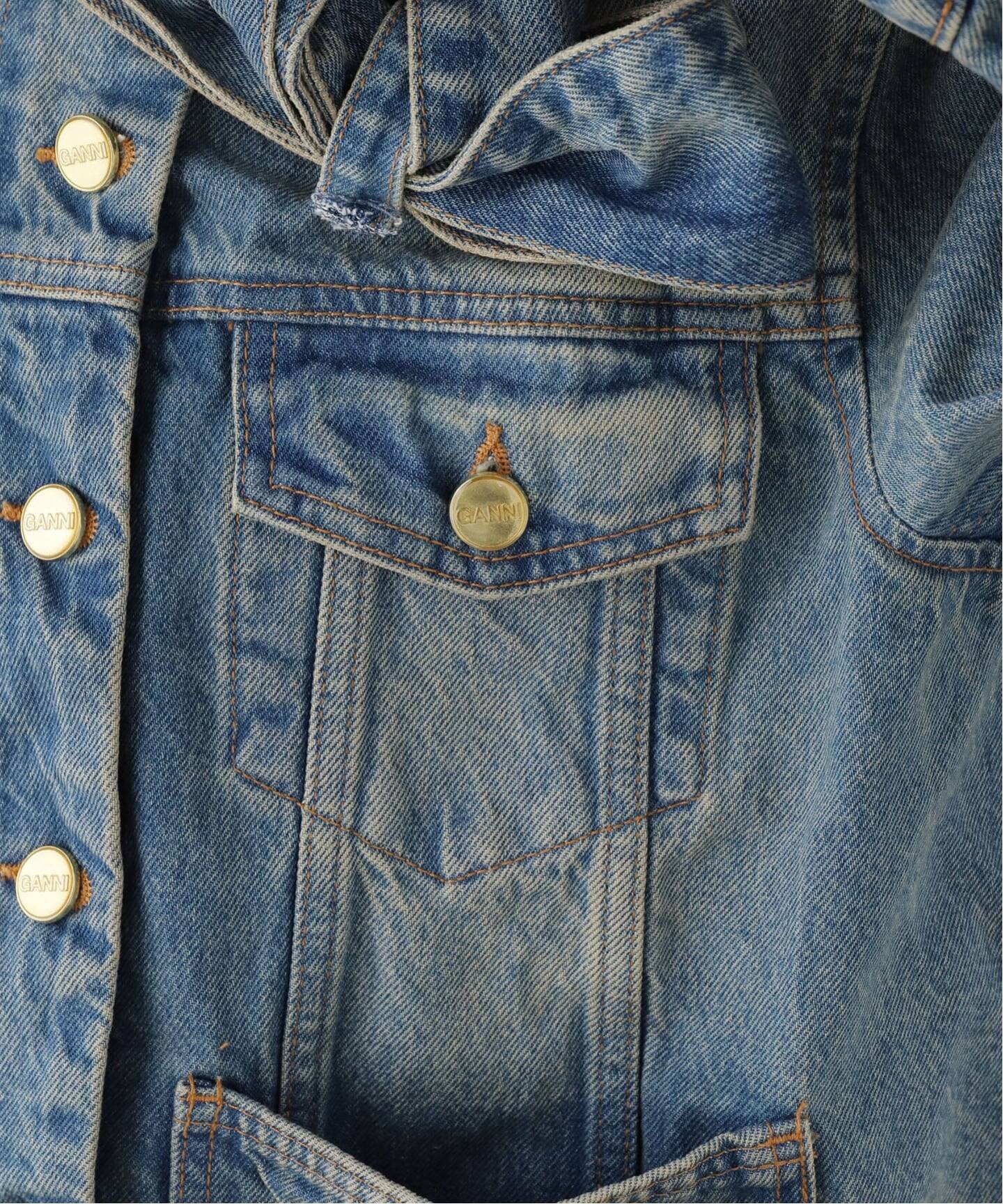 GANNI/ガニー】Tint Rigid Denim Bow Jacket（デニムジャケット 